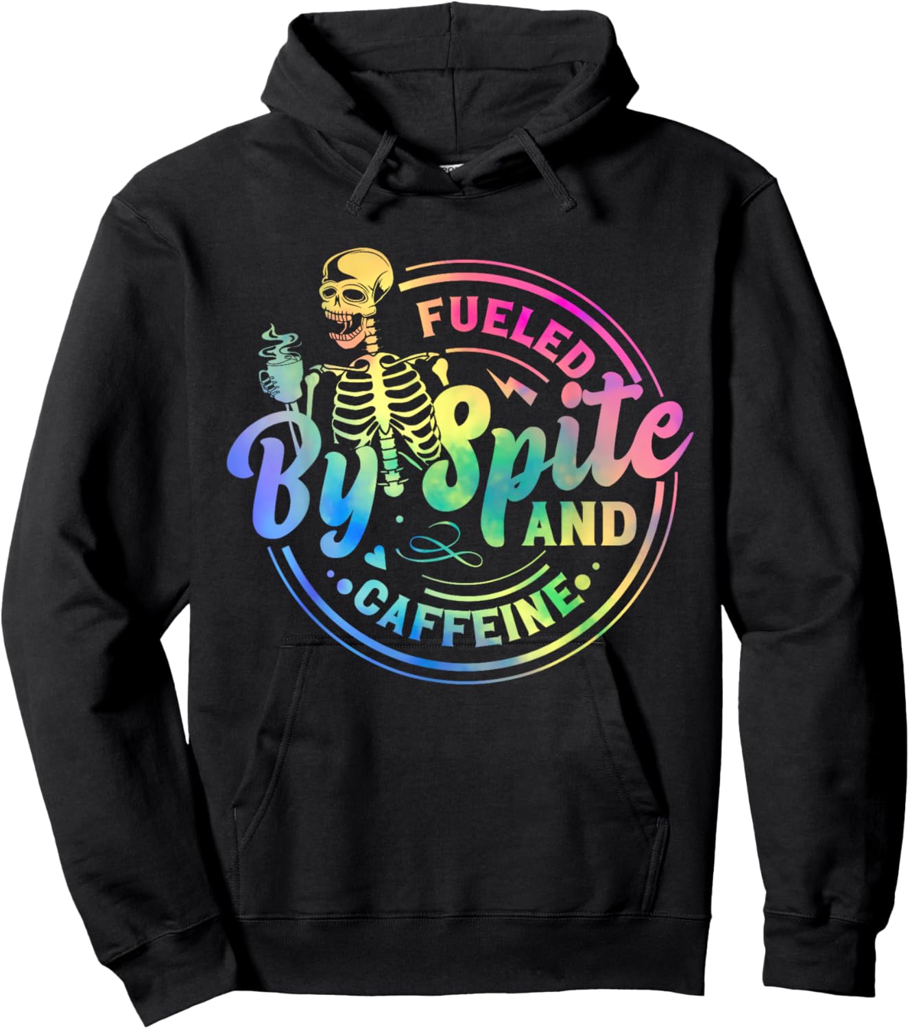 Fueled By Spite And Caffeine Skeleton Hoodie - Hoodie | Black
