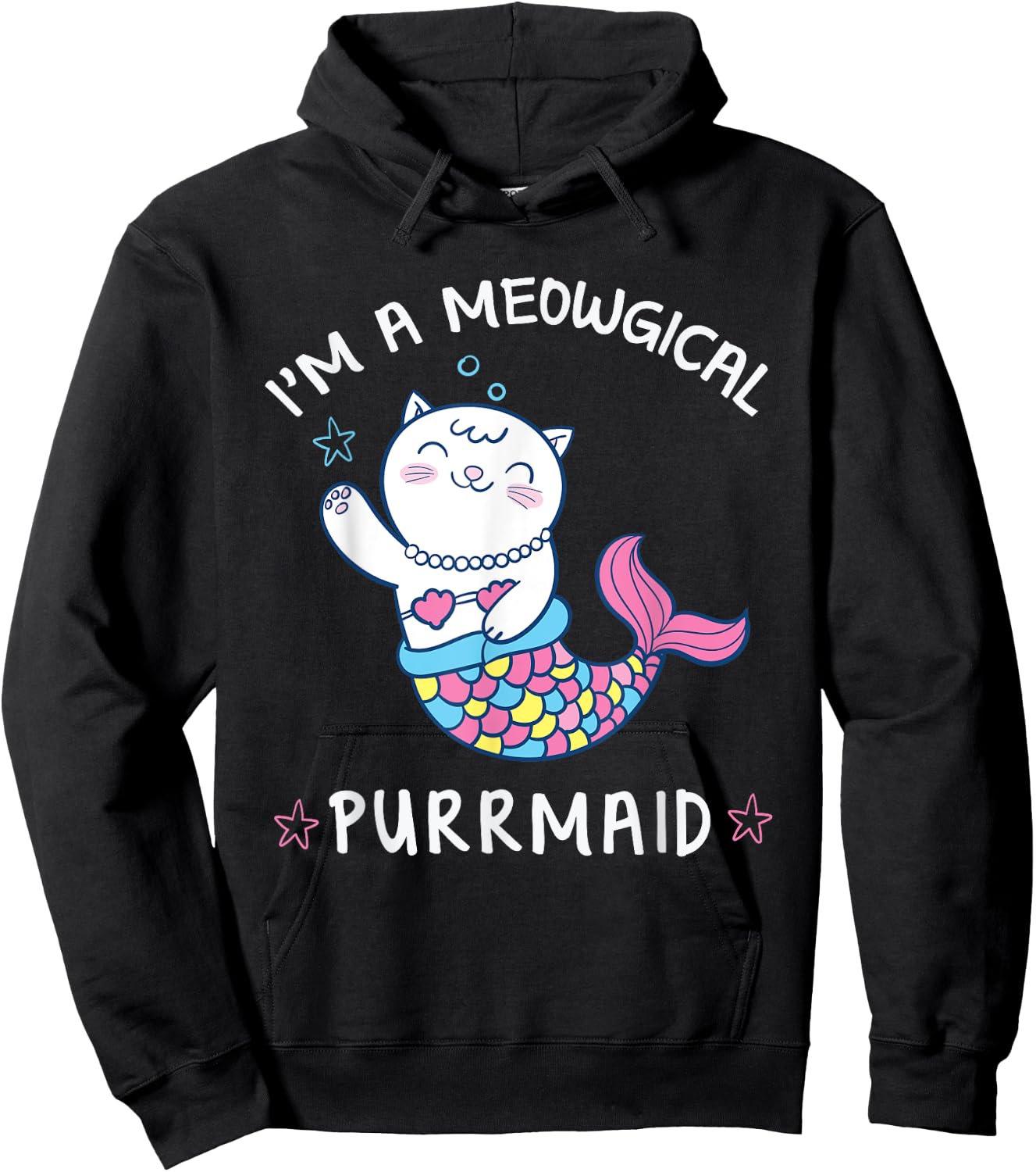 I'm A Meowgical PURRMAID Cute Mermaid Cat Women Kids Hoodie - Hoodie | Black
