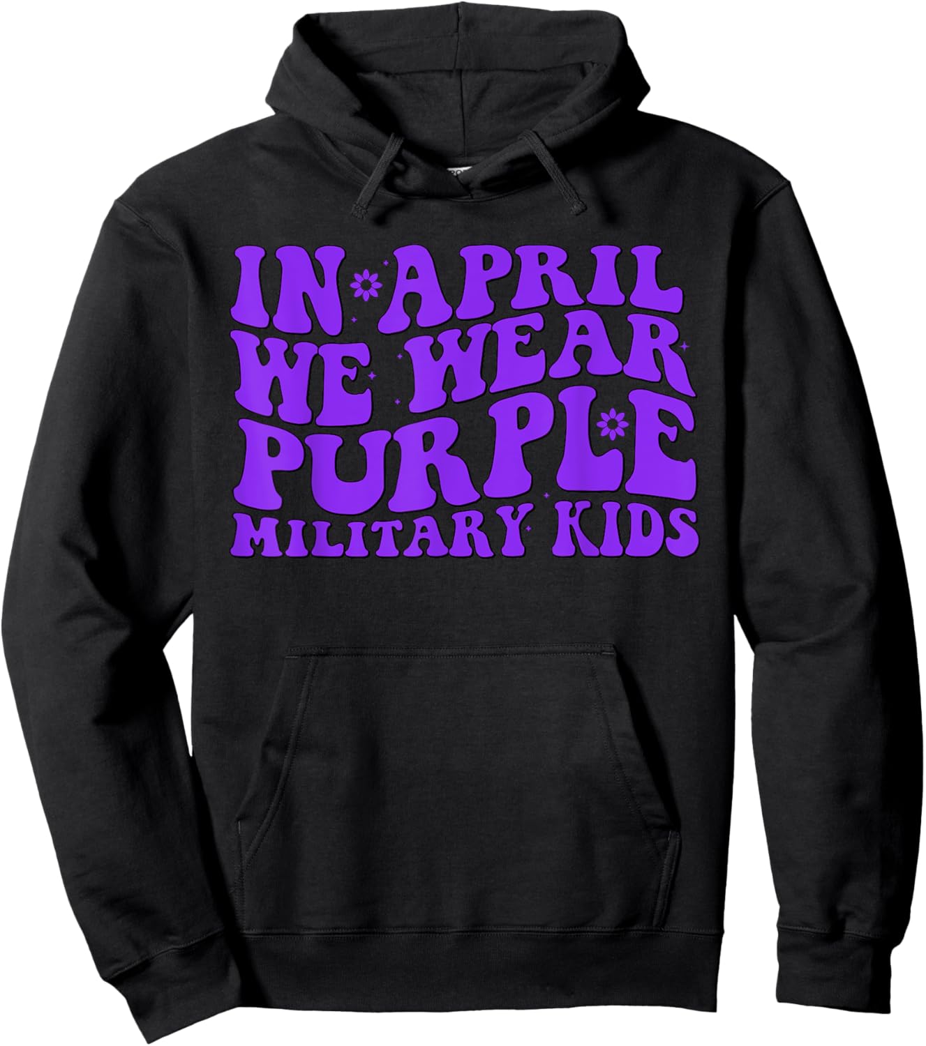 In April we wear purple Up for Military Kids Month Military Hoodie - Hoodie | Black