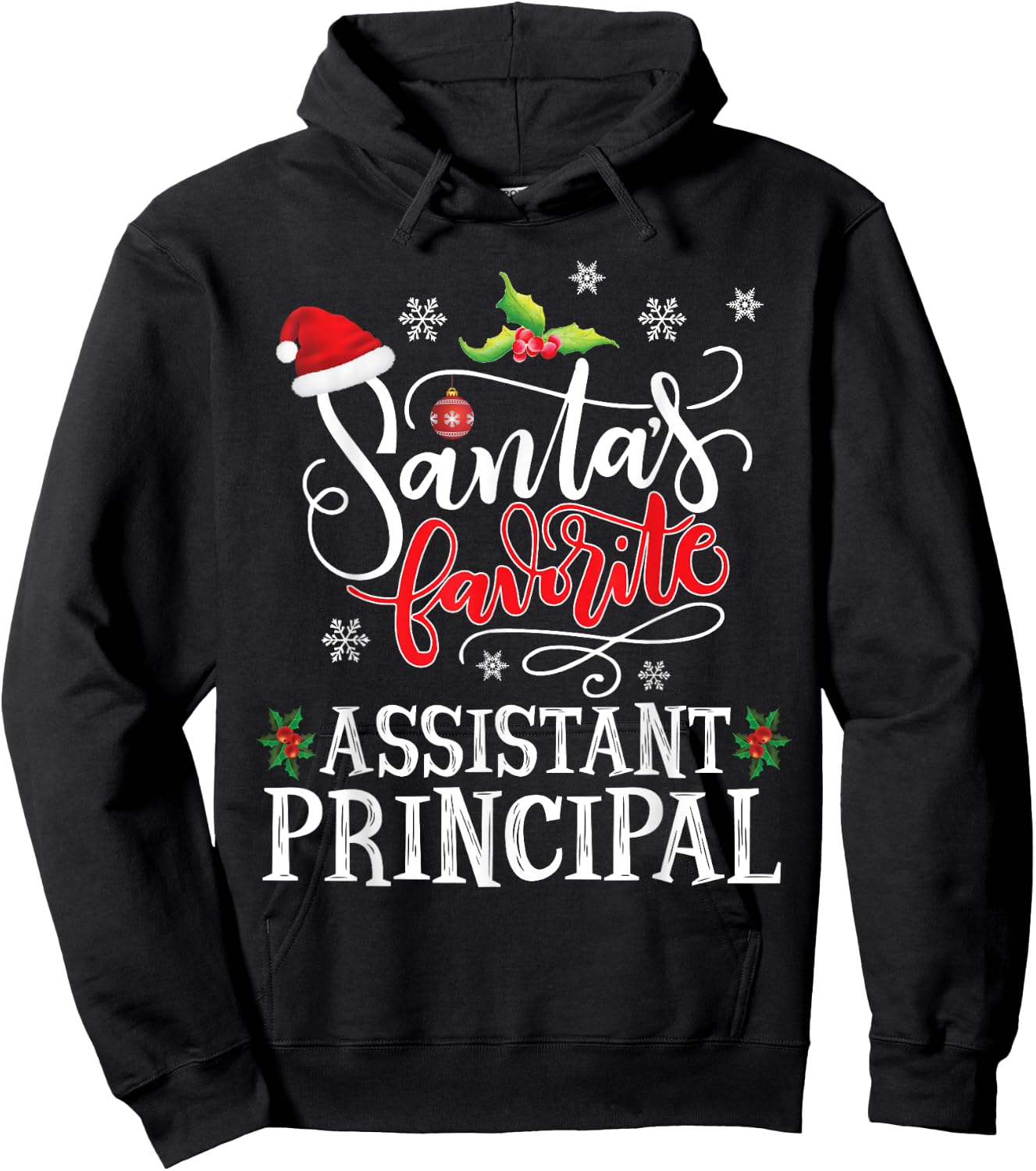 Santa's Favorite Assistant Principal Christmas Party Xmas Hoodie - Hoodie | Black