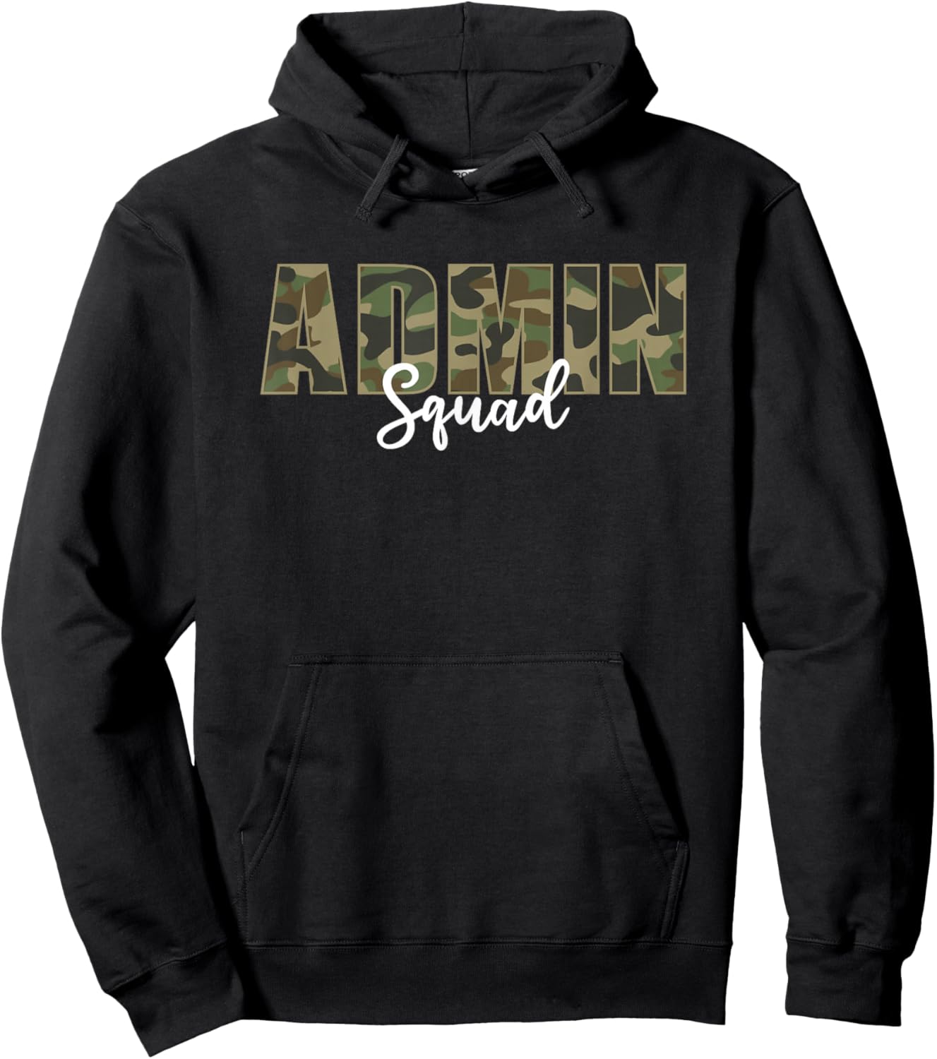 Admin Squad Camo Veterans Day Hoodie - Hoodie | Black