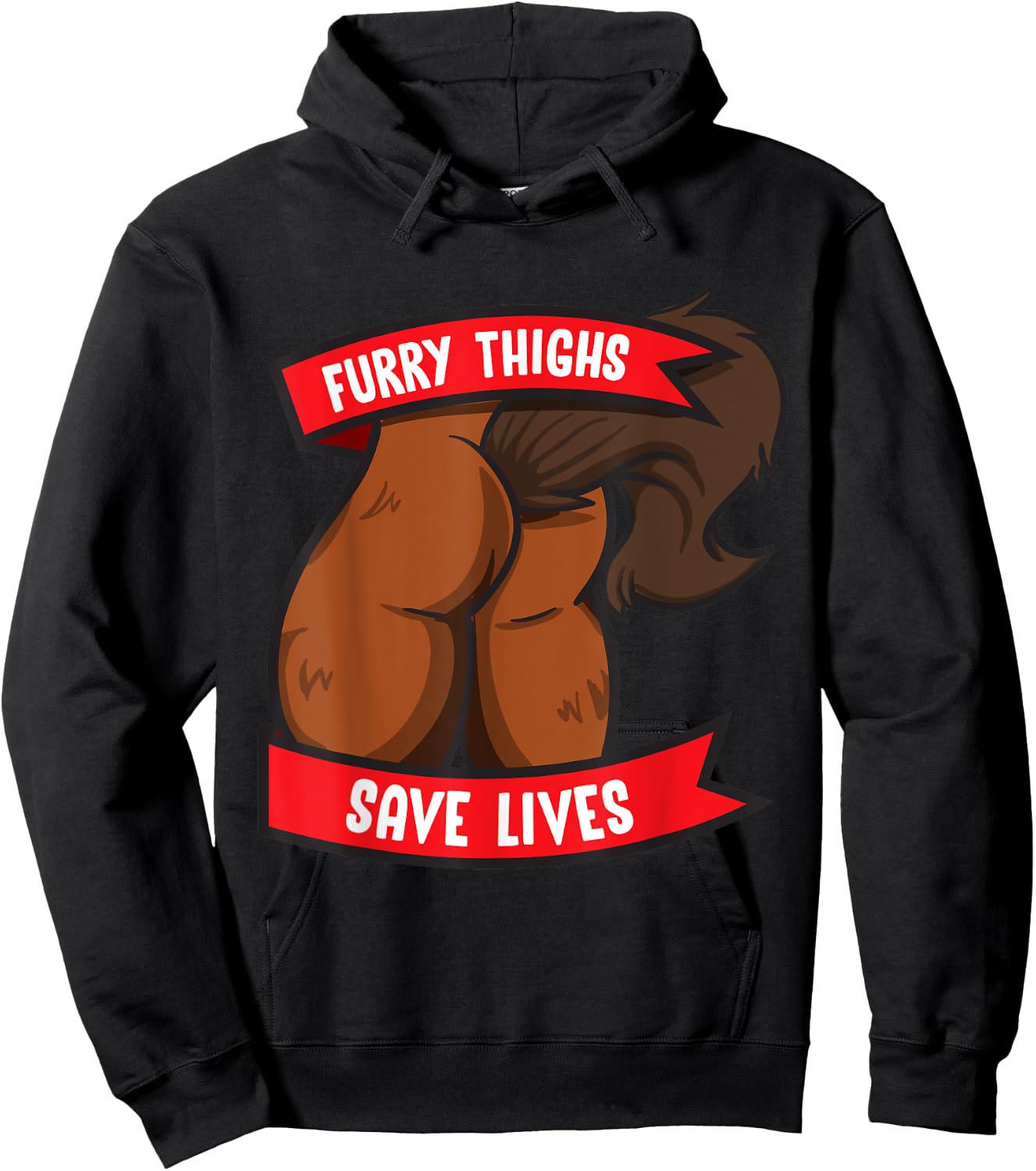Horse Furry Thighs Save Lives Proud Furry Pride Fandom Hoodie - Hoodie | Black