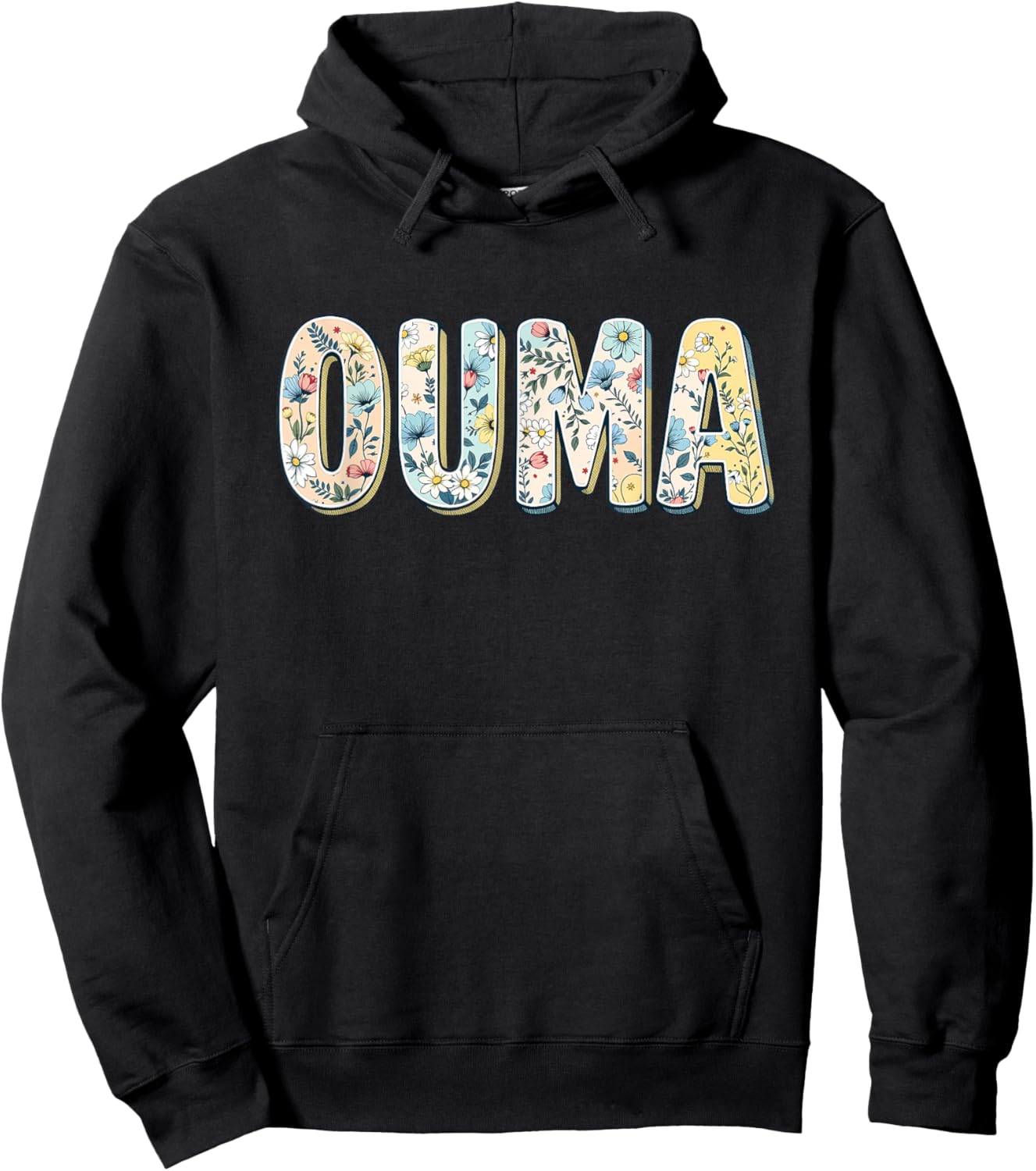 Wildflowers Ouma Floral Mother's Day Ouma Hoodie - Hoodie | Black