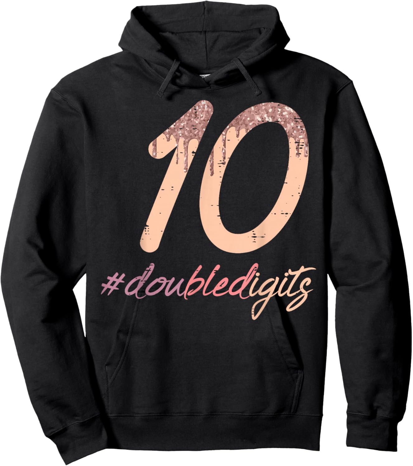 10th Birthday 10 Double Digits Cool Bday Girls Kids Youth Hoodie - Hoodie | Black