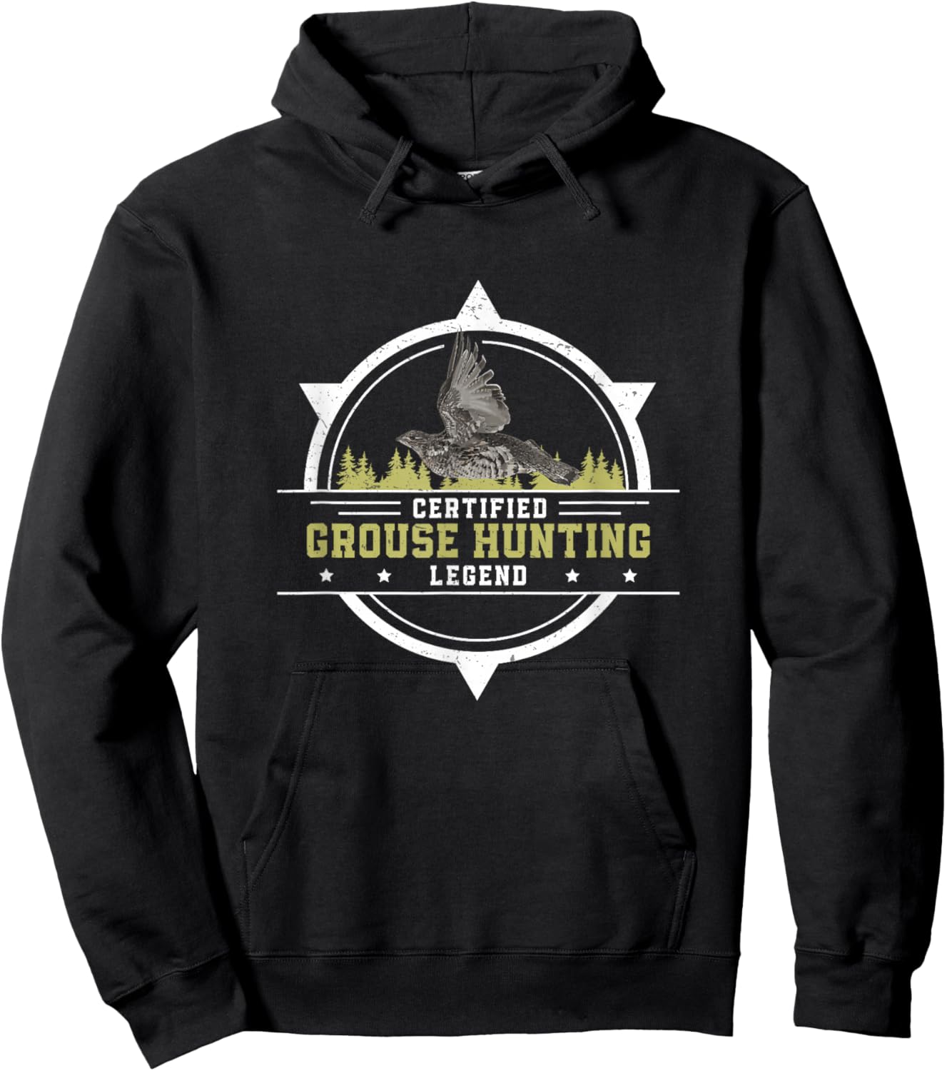 Funny Grouse Hunting Legend For A Ruffed Grouse Bird Hunter Hoodie - Hoodie | Black