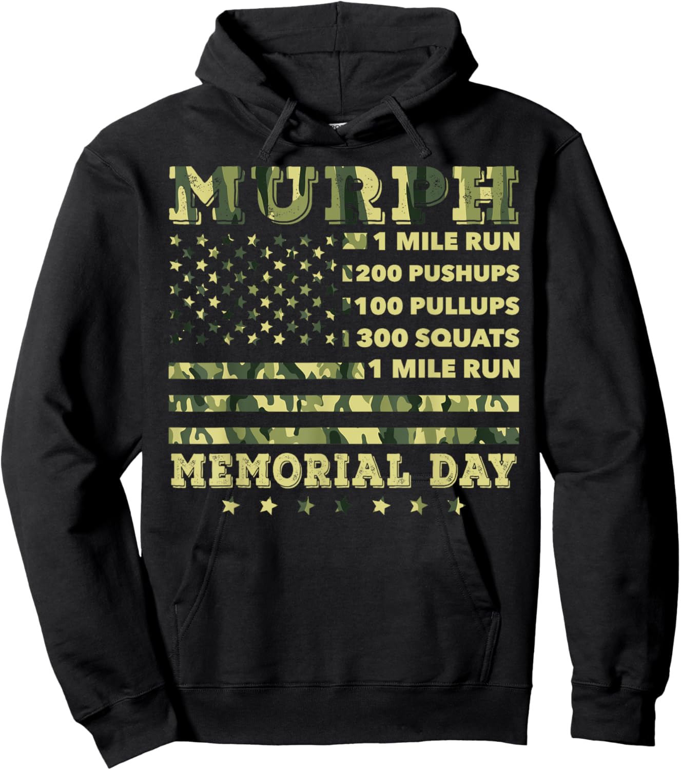 Murph 2021 Workout Challenge American Memorial Day Murph Hoodie - Hoodie | Black