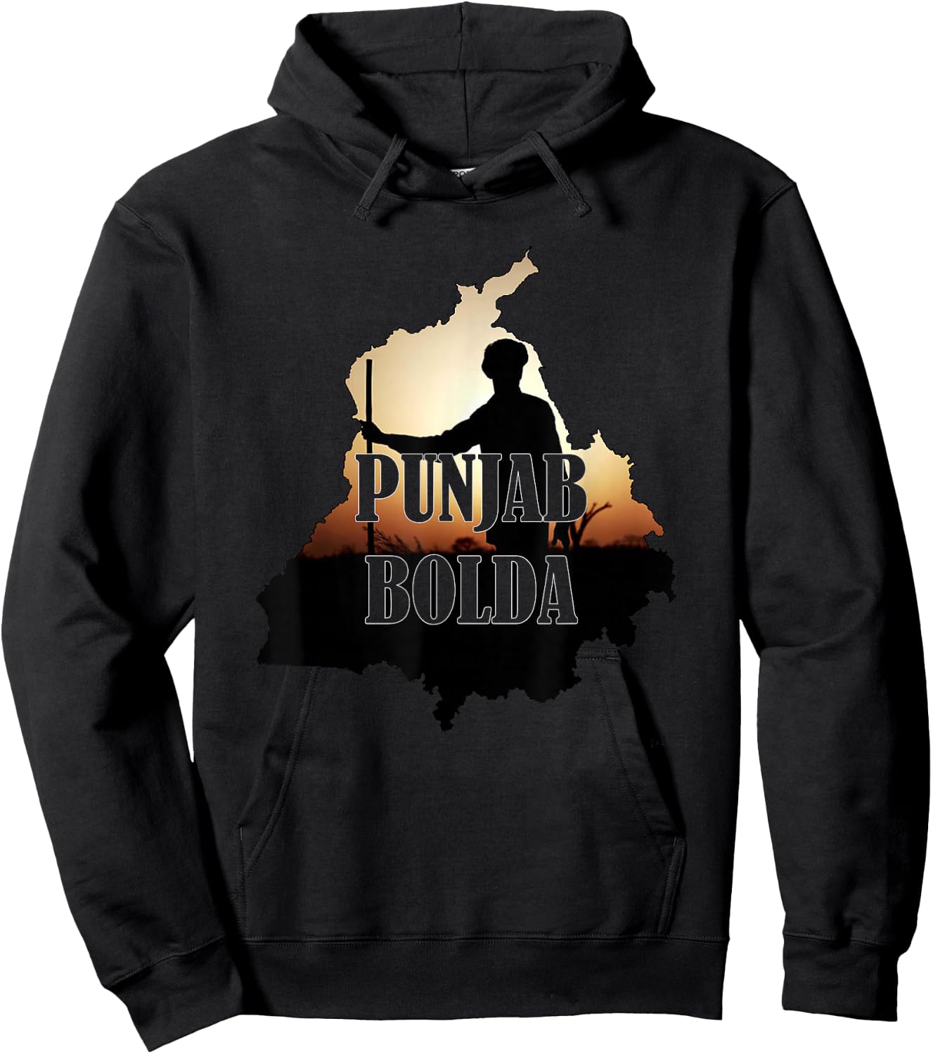 Punjab Bolda Farmers India Punjabi Desi Indian Hoodie - Hoodie | Black