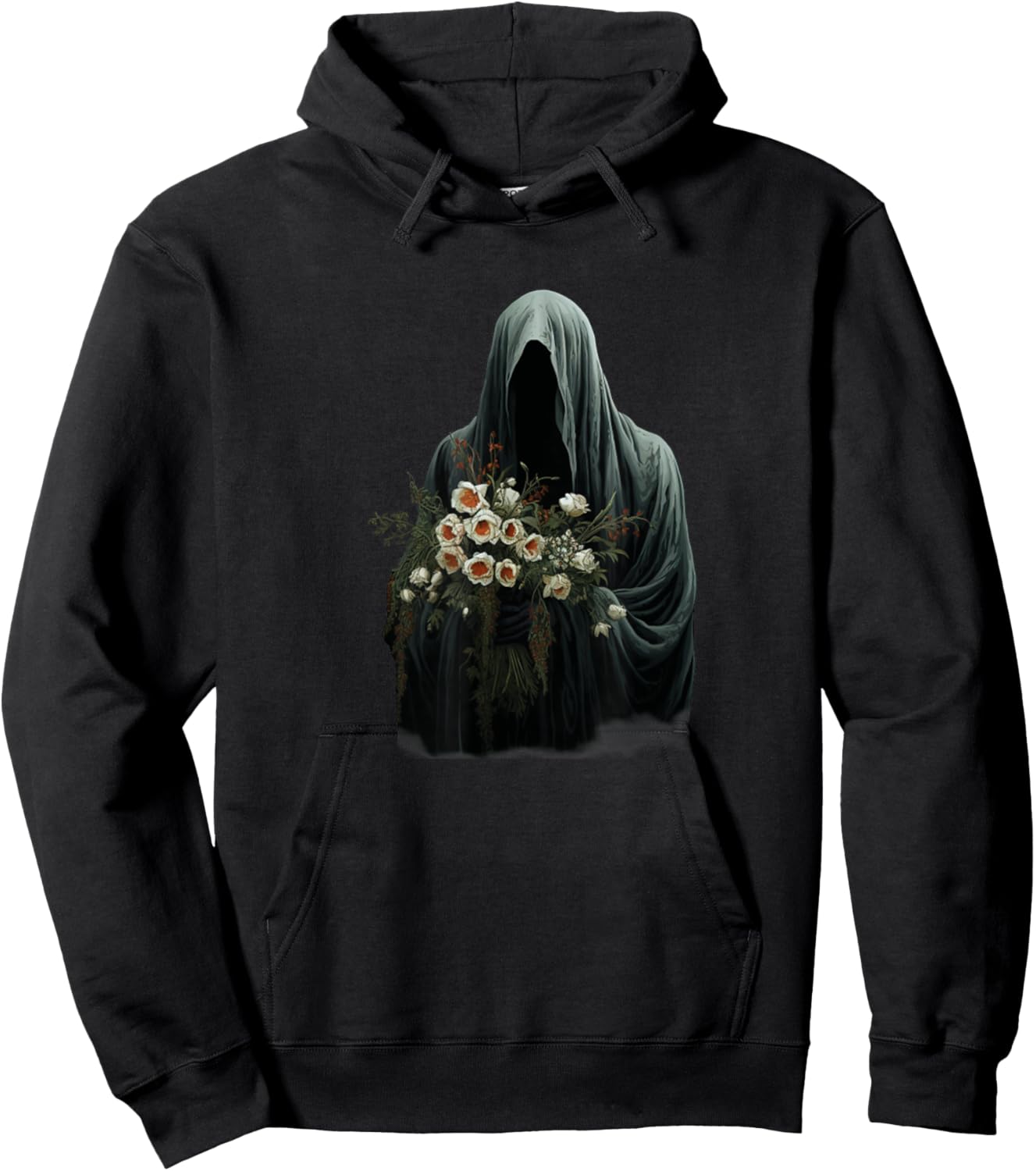 Halloween Costume Vintage Floral Ghost Pumpkin Funny Graphic Hoodie - Hoodie | Black