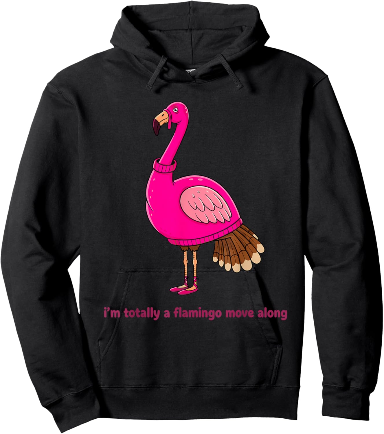 Funny Thanksgiving Turkey Disguised As Flamingo Humor Hoodie - Hoodie | Black