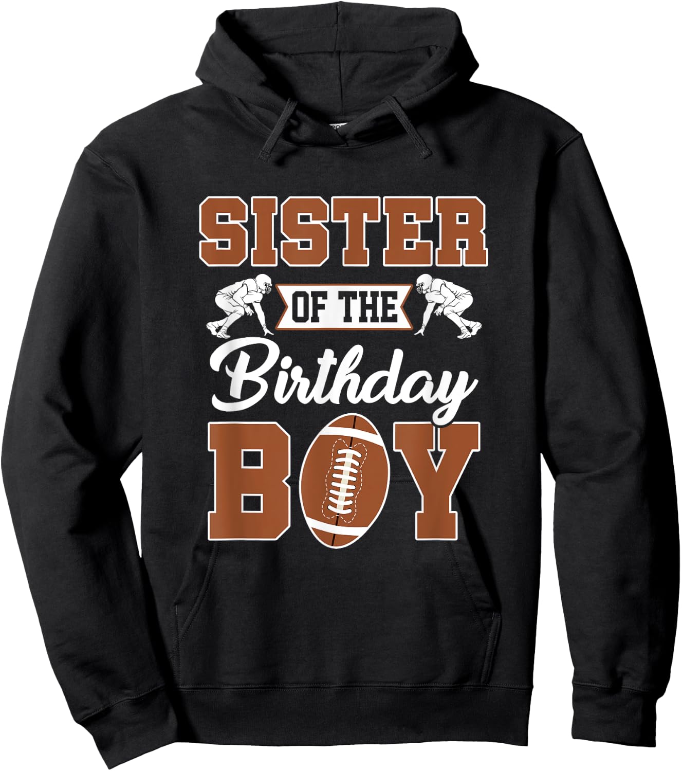 Sister Of The Birthday Boy Football Party Family Matching Hoodie - Hoodie | Black