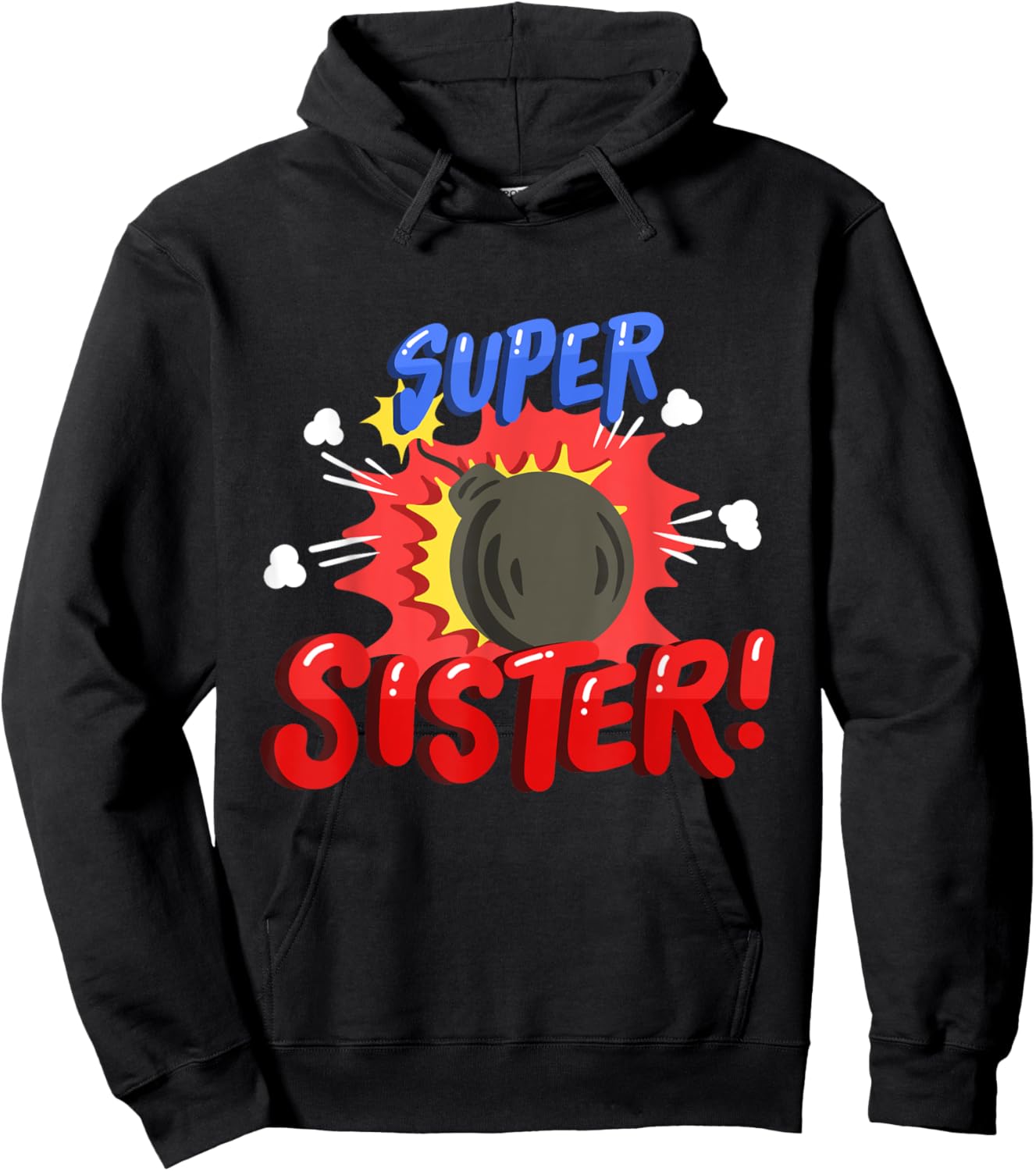 Sister Superhero Comic Birthday Party Family Matching Hoodie - Hoodie | Black