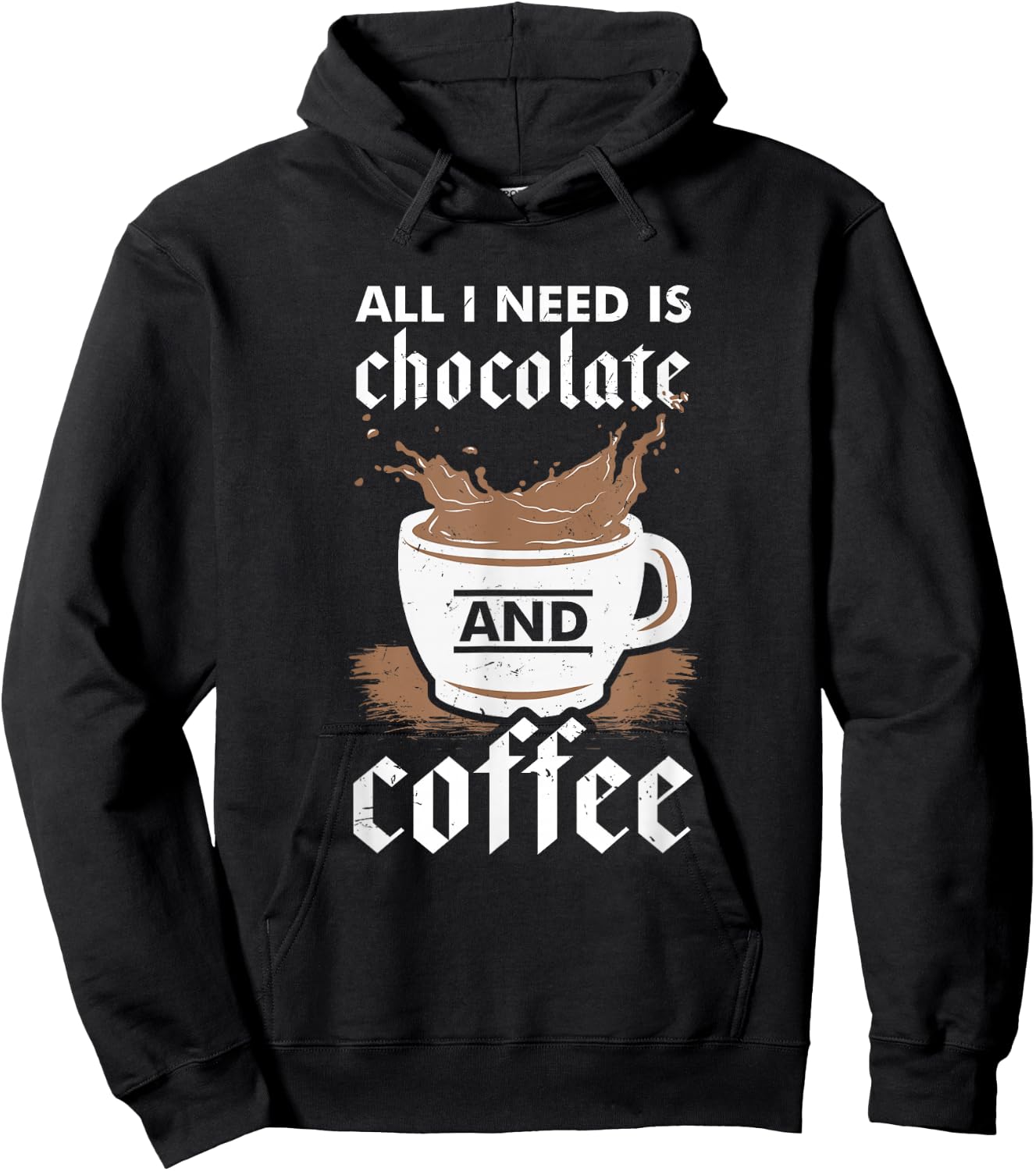 I Love Chocolate And Coffee Design Hoodie - Hoodie | Black