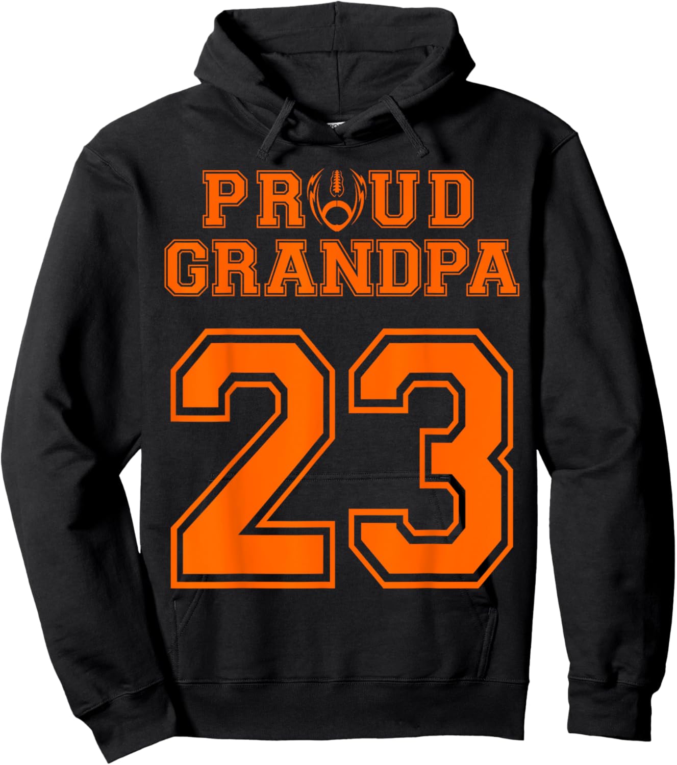 Custom Proud Football Grandpa Number 23 OR Hoodie - Hoodie | Black