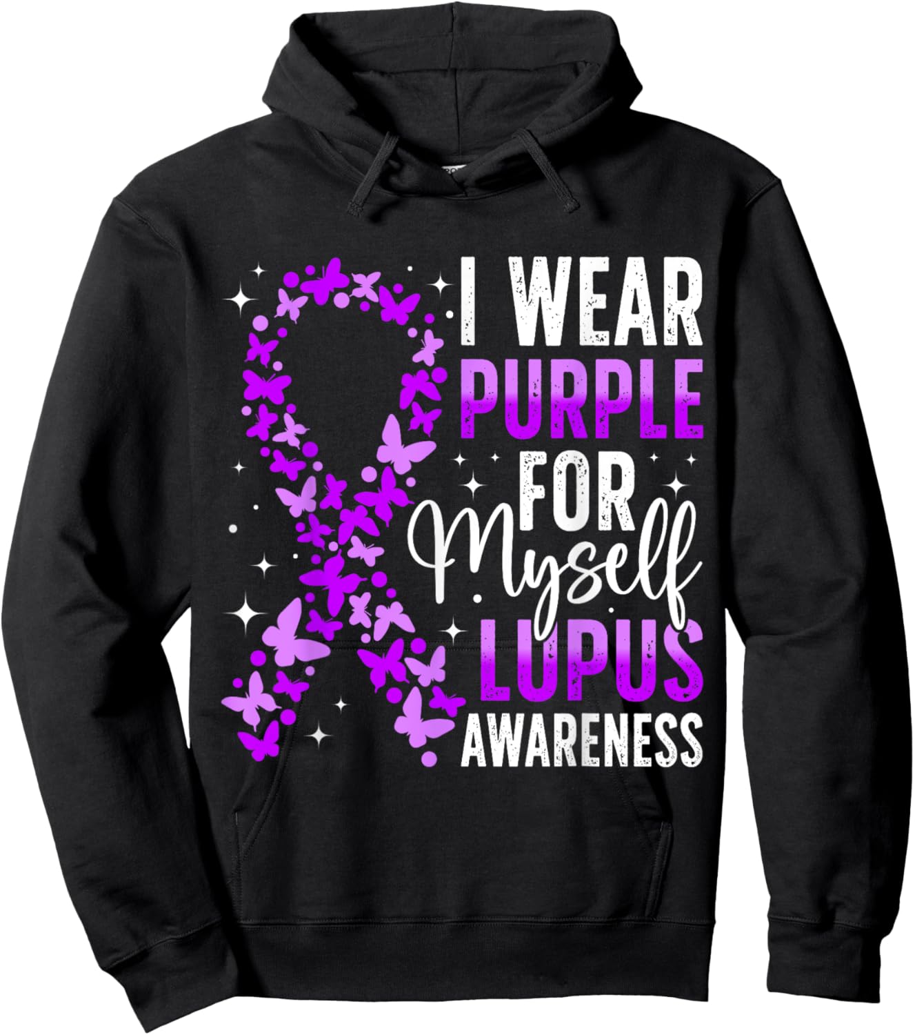 I Wear Purple For Myself Lupus Awareness Hoodie - Hoodie | Black