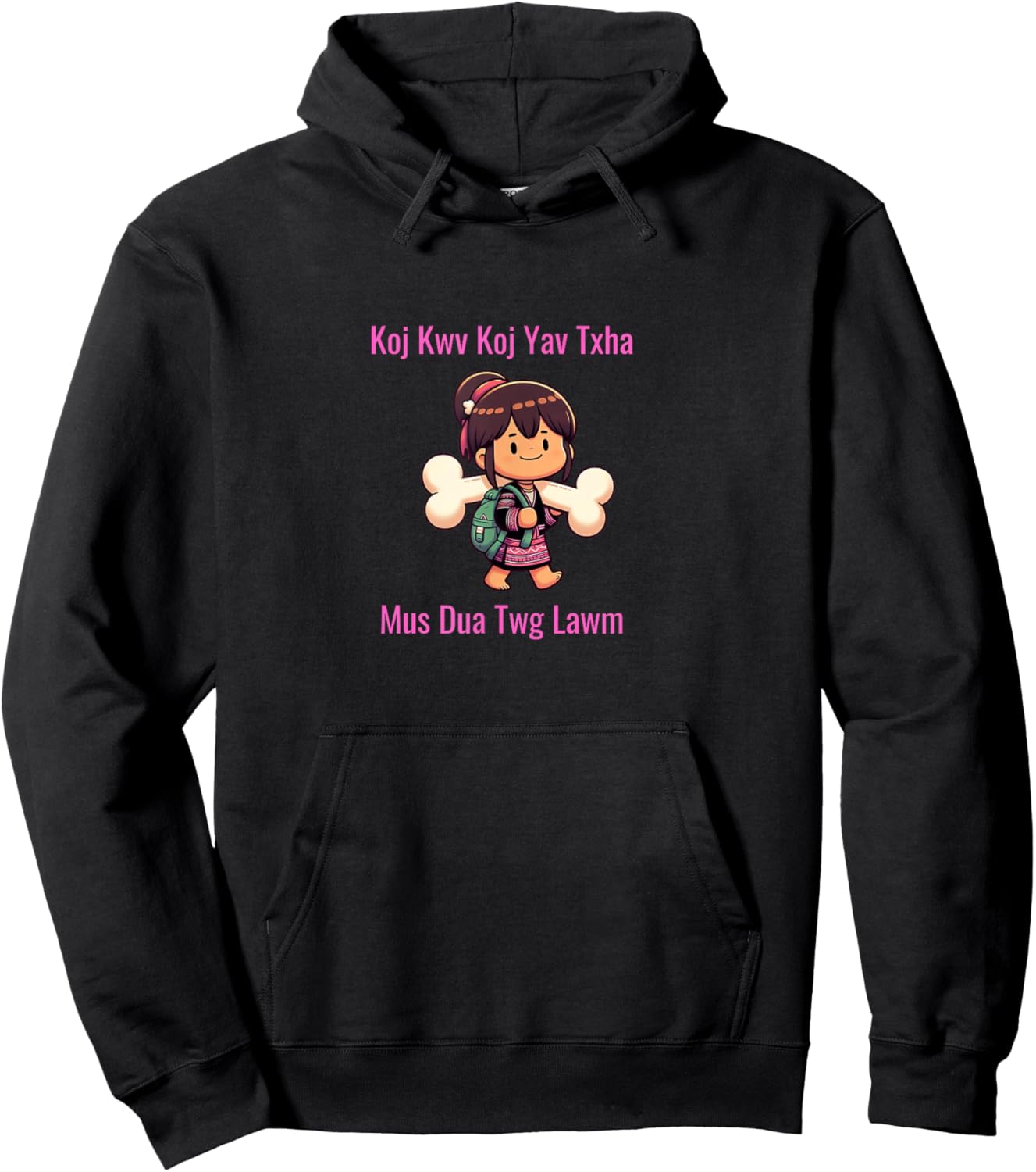 Hmong Ya Txha Hoodie - Hoodie | Black