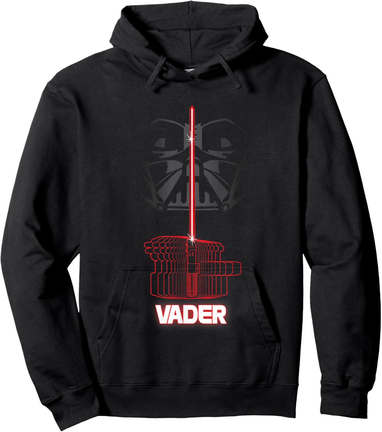 Star Wars Iconic Darth Vader Light Saber Big Chest Portrait Hoodie - Hoodie | Black