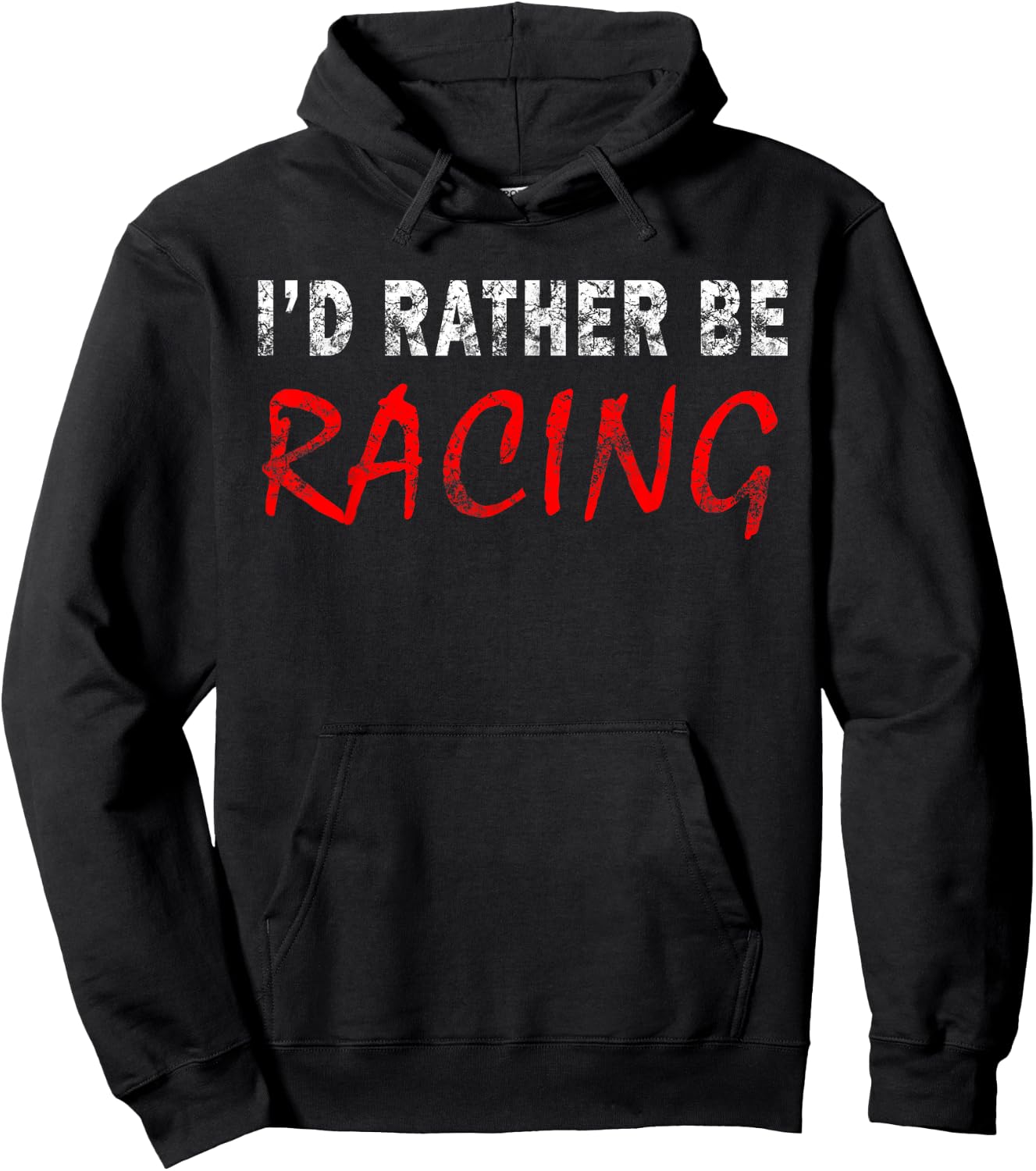 I'd Rather Be Racing Funny Novelty Gift Retro Casual Hoodie - Hoodie | Black