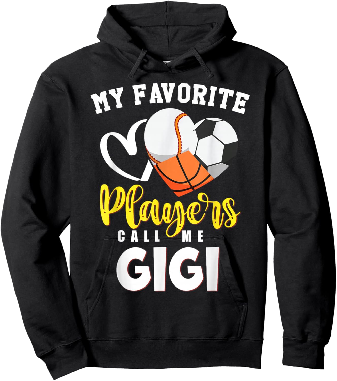 GIGI My Favorite Baseball Soccer Basketball Players Call Hoodie - Hoodie | Black