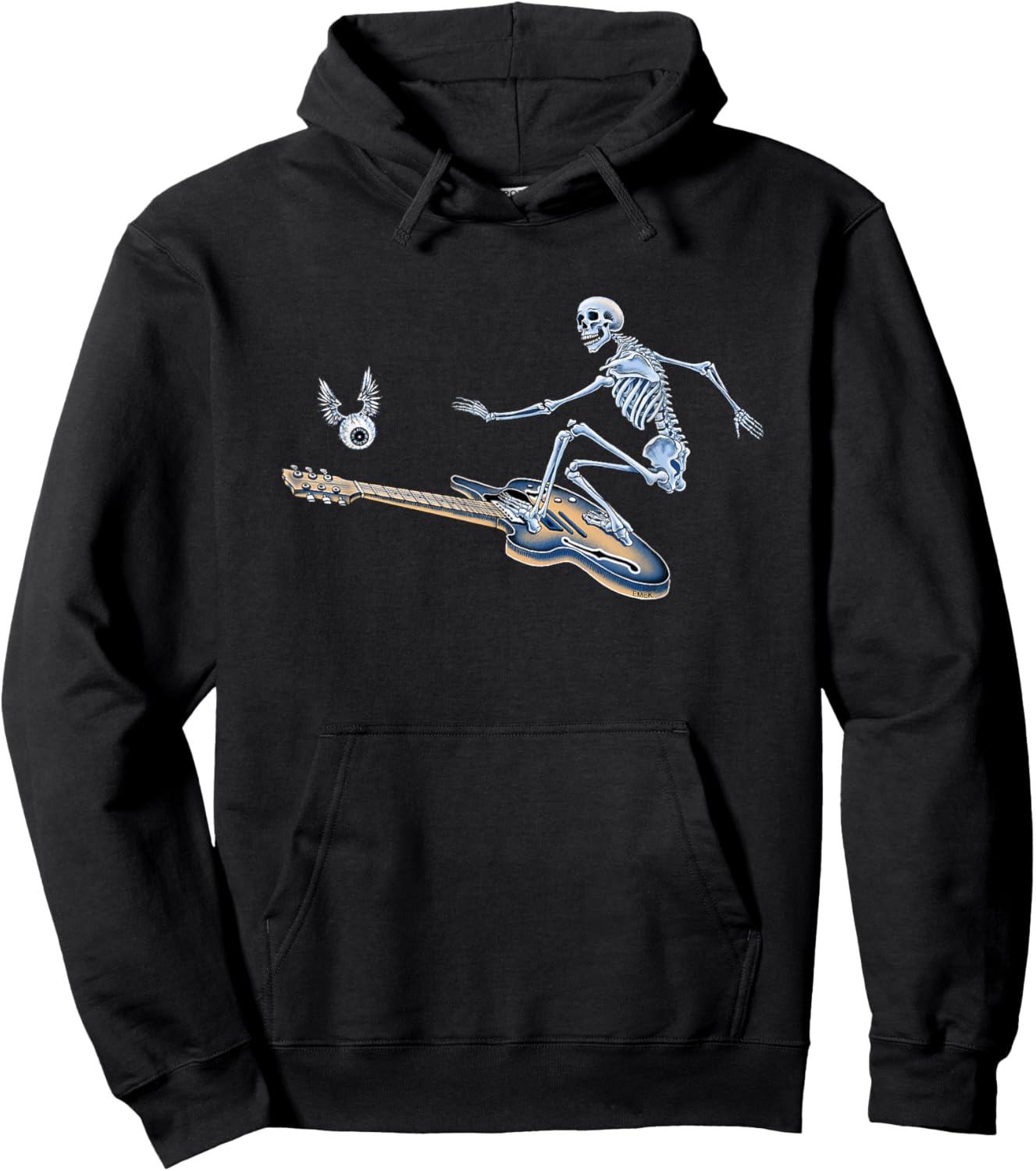 Surfing Skeleton - by Emek Artman Hoodie - Hoodie | Black