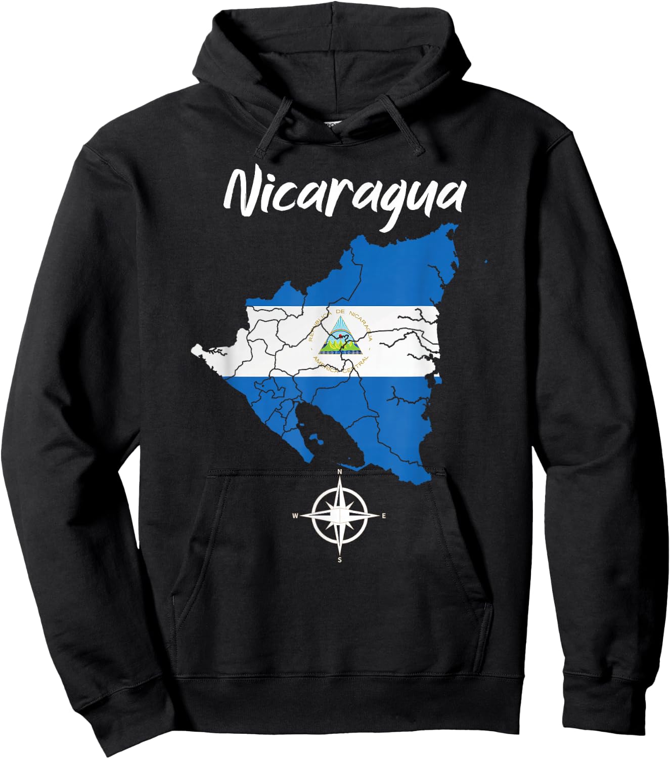 Nicaragua Blue Flag Men Women Kids Nicaraguan Hoodie - Hoodie | Black