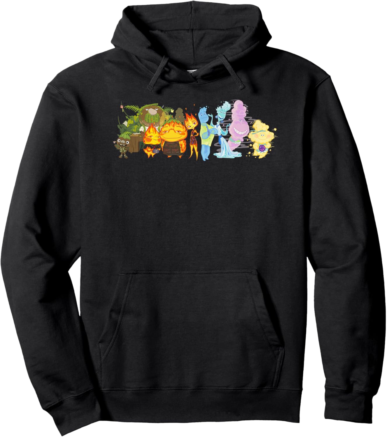 Disney Pixar Elemental All Four Elements Cast Group Shot Hoodie - Hoodie | Black