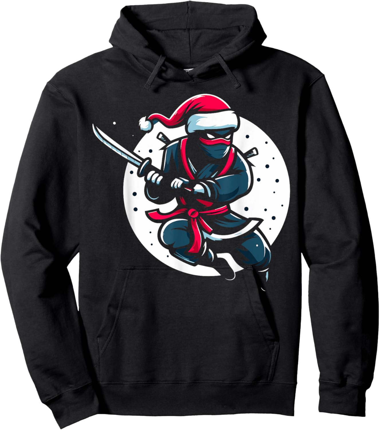 Funny Christmas Ninja Santa Hat for Boys Kids Ninja Lovers Hoodie - Hoodie | Black