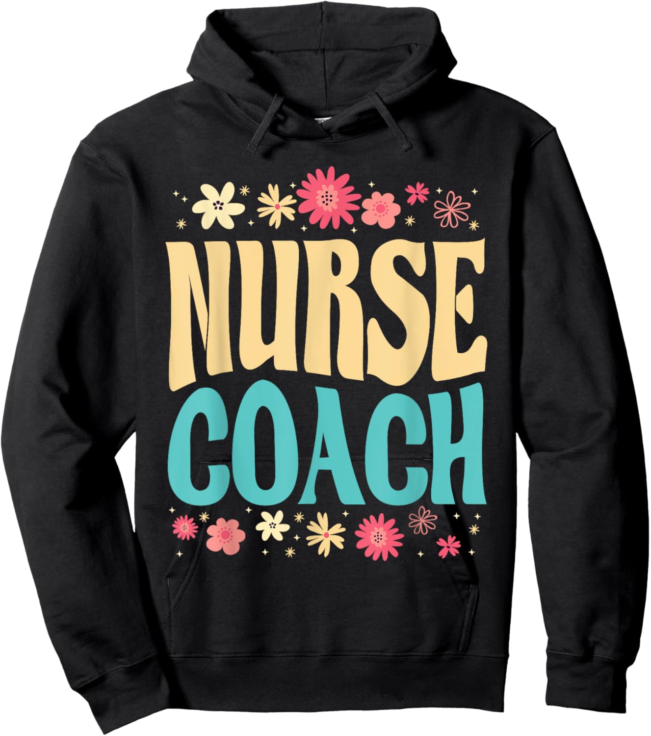 Beautiful Nurse Coach Floral Outfit Health Coaching Nurse Hoodie - Hoodie | Black