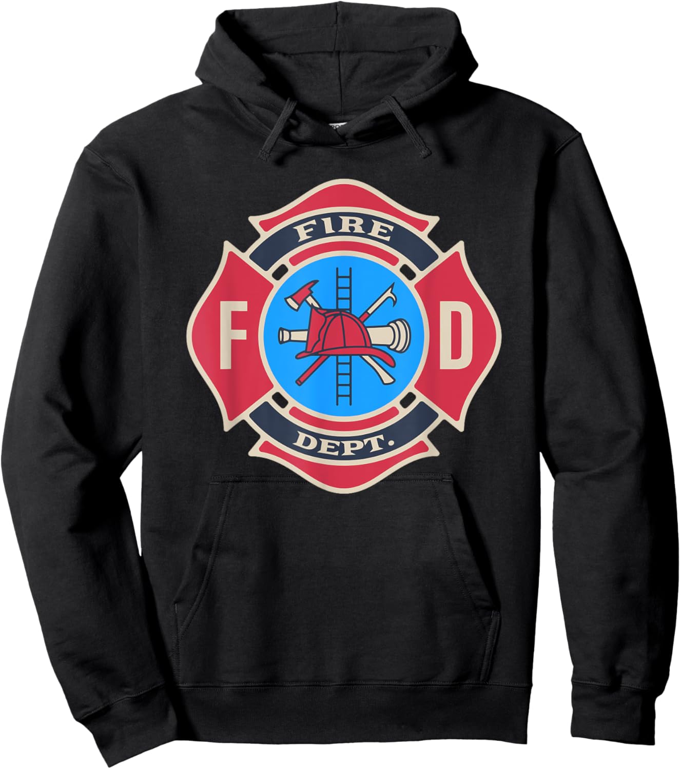 Fire Department Logo Uniform Fireman Firefighter Costume Hoodie - Hoodie | Black