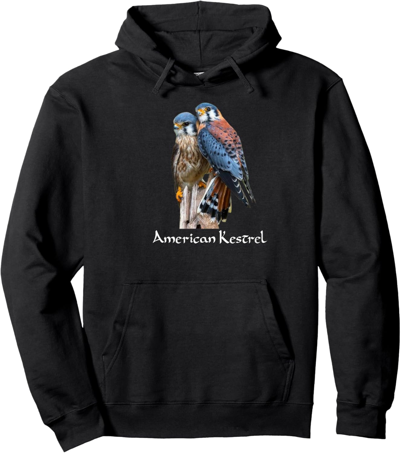 American Kestrel Wildlife Hoodie - Hoodie | Black
