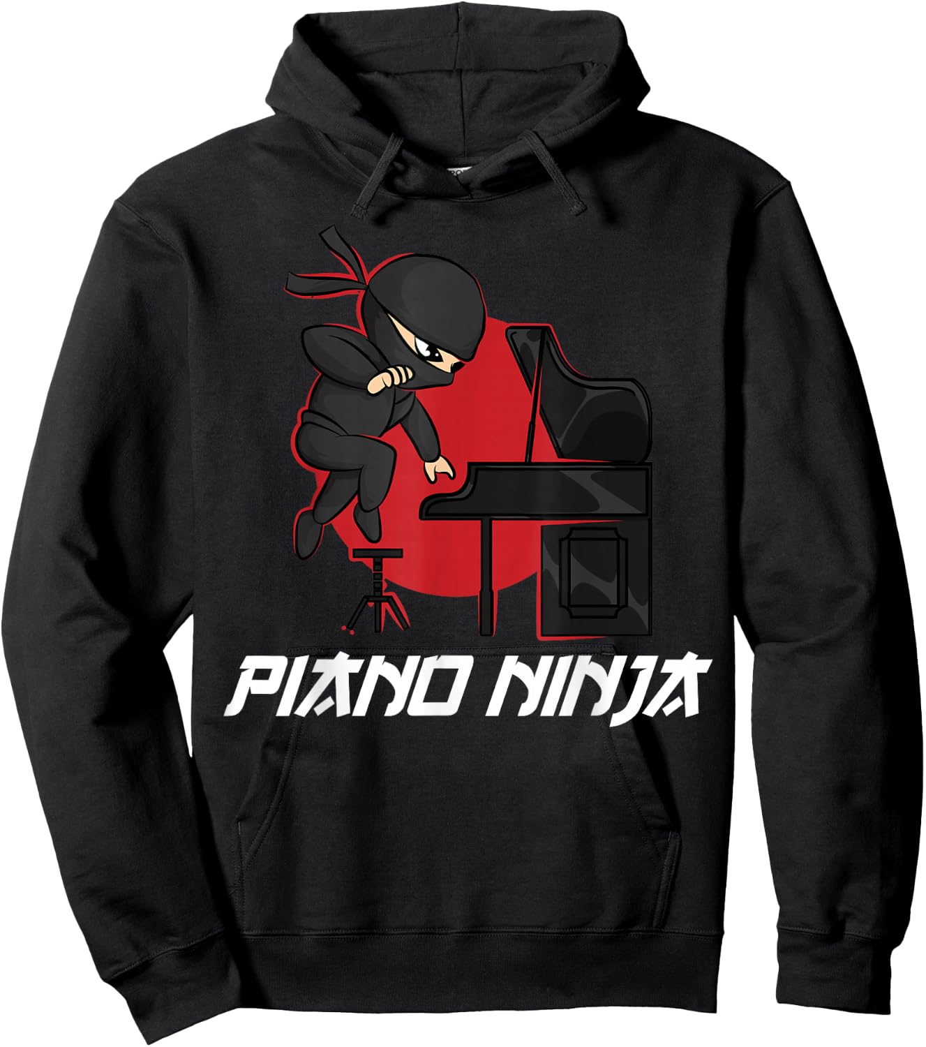 Funny Piano Player Gift Men Women Boys Girls Ninja Lovers Hoodie - Hoodie | Black