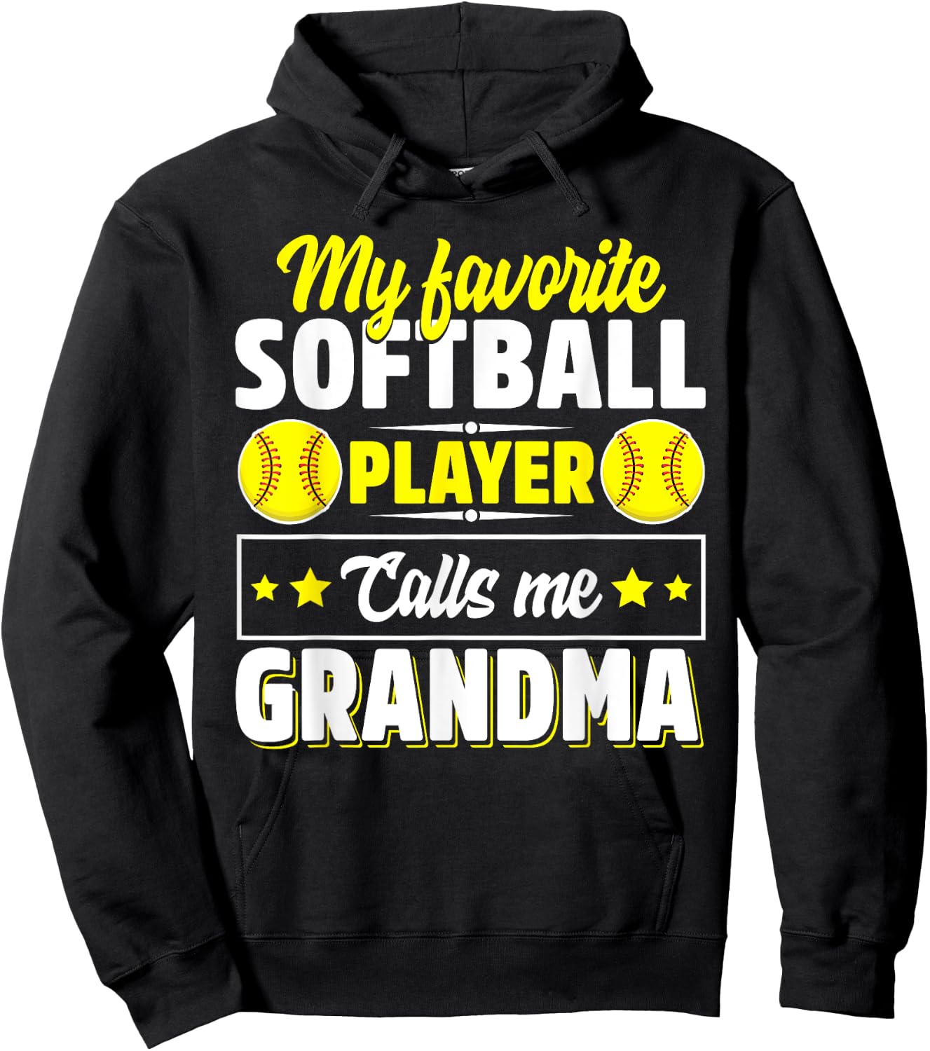 My Favorite Softball Player Calls Me Grandma Mother's Day Hoodie - Hoodie | Black