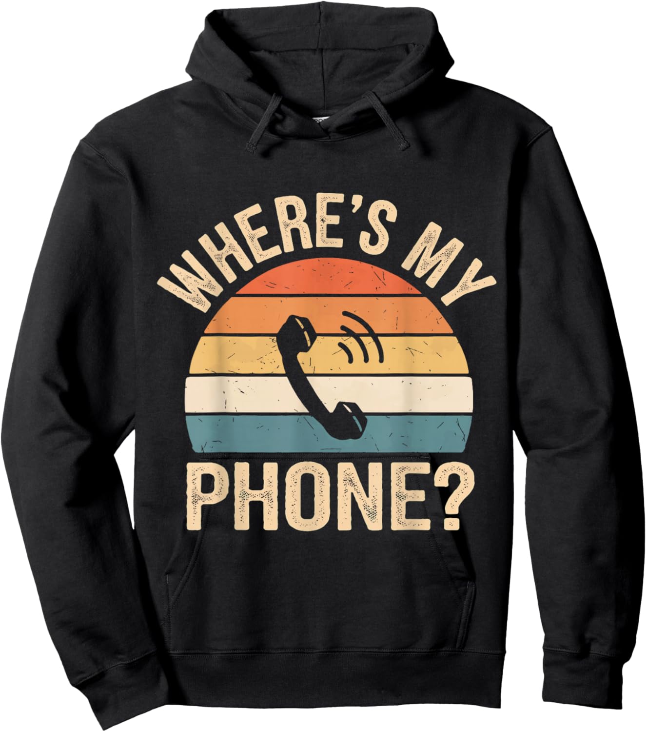 Vintage Where's My Phone Smartphone Pay Phone Funny Retro Hoodie - Hoodie | Black