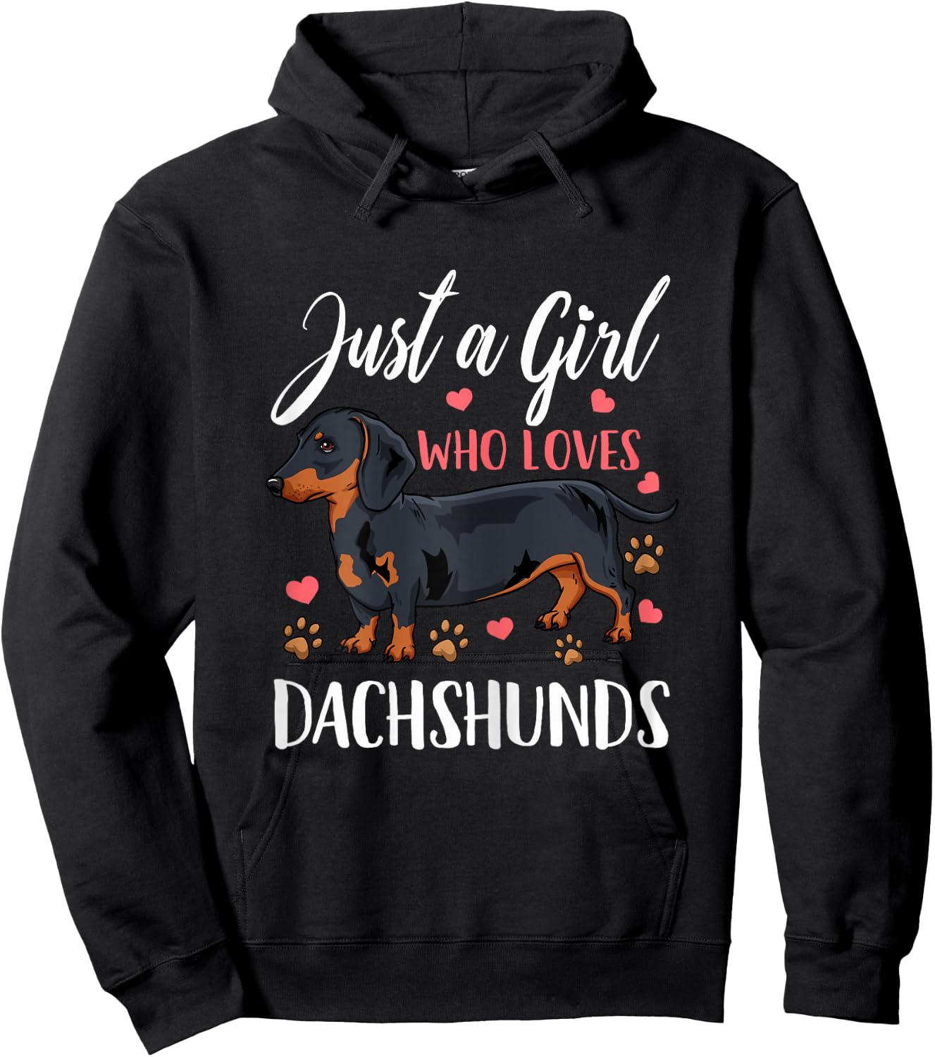 Dachshund Just A Girl Who Loves Dachshunds Gift Hoodie - Hoodie | Black