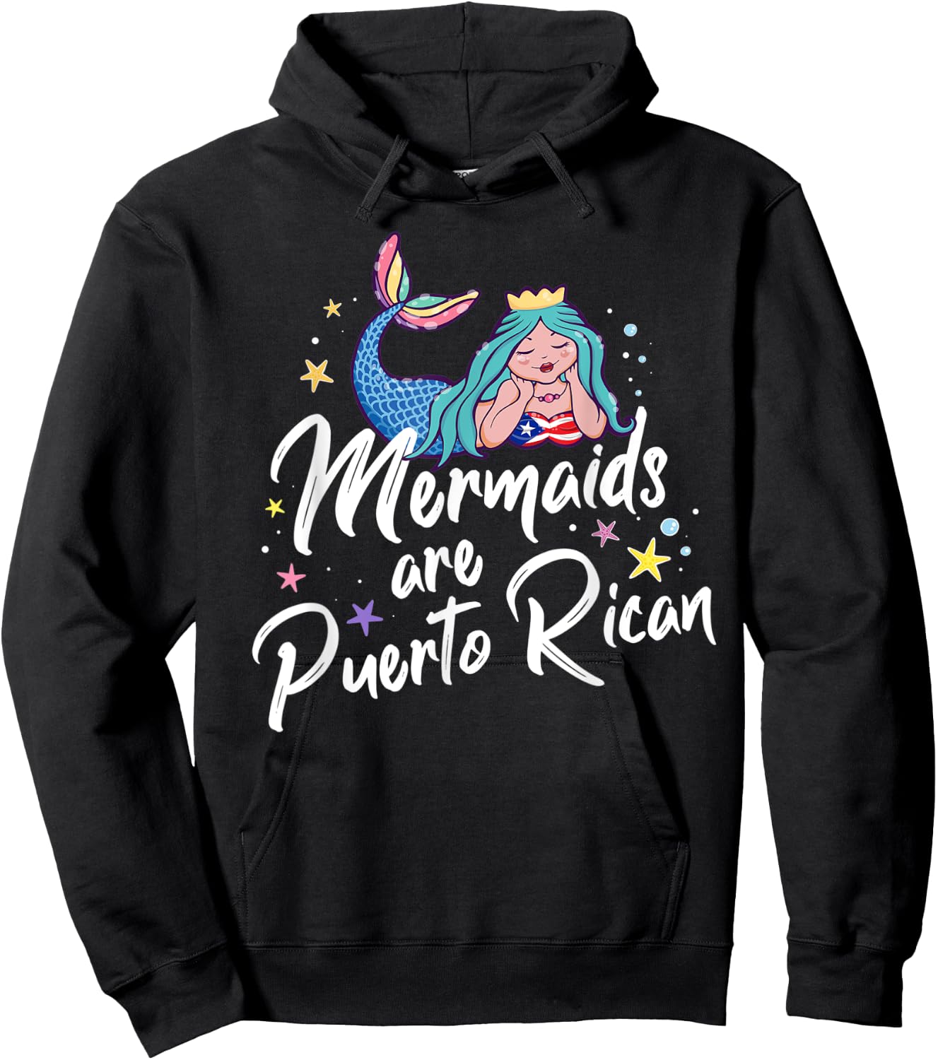 Puerto Rican Pride Gift Puerto Rican Mermaid Hoodie - Hoodie | Black