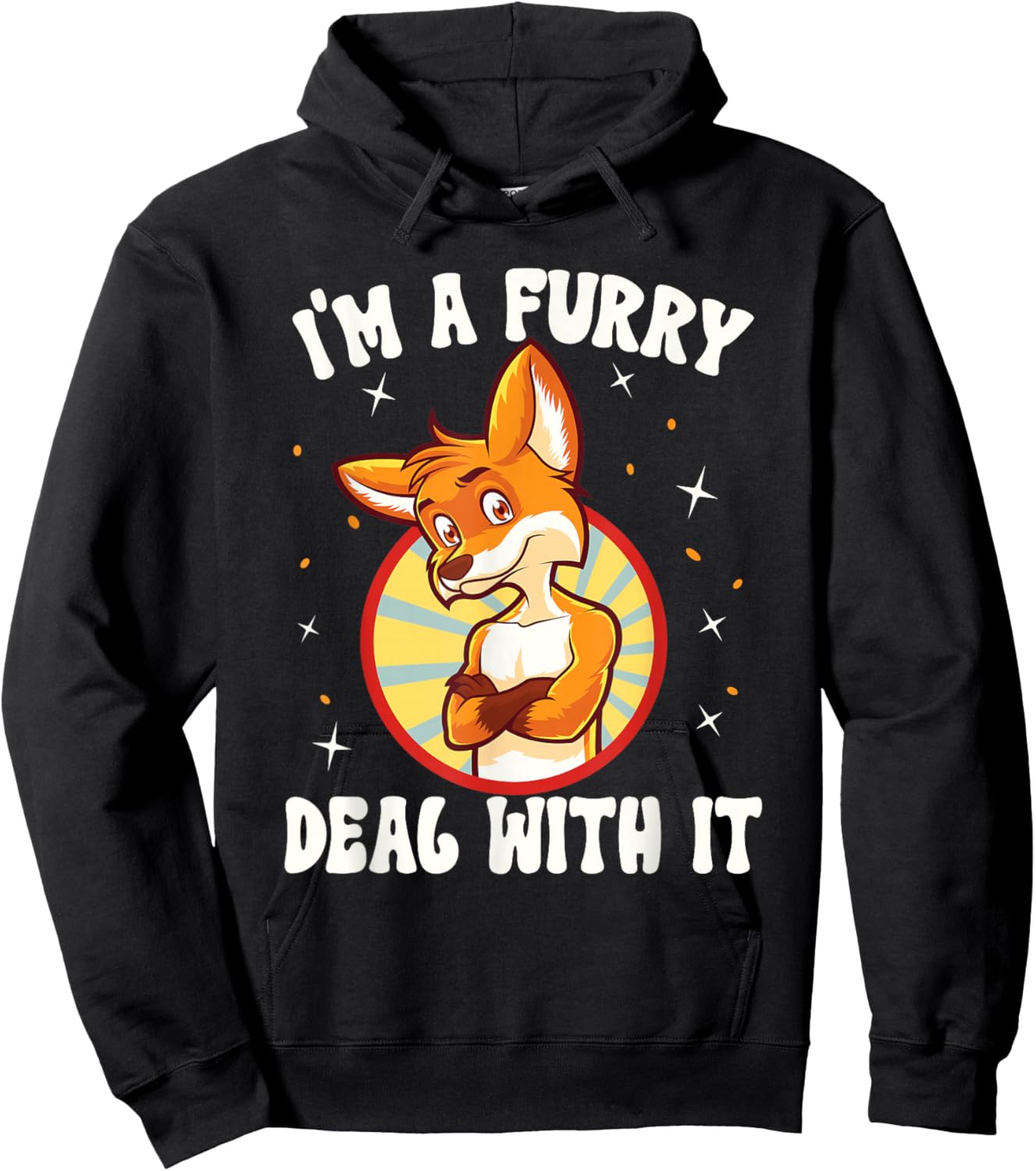 I'm A Furry Deal With It Furry Fandom Funny Cosplay Fursuit Hoodie - Hoodie | Black