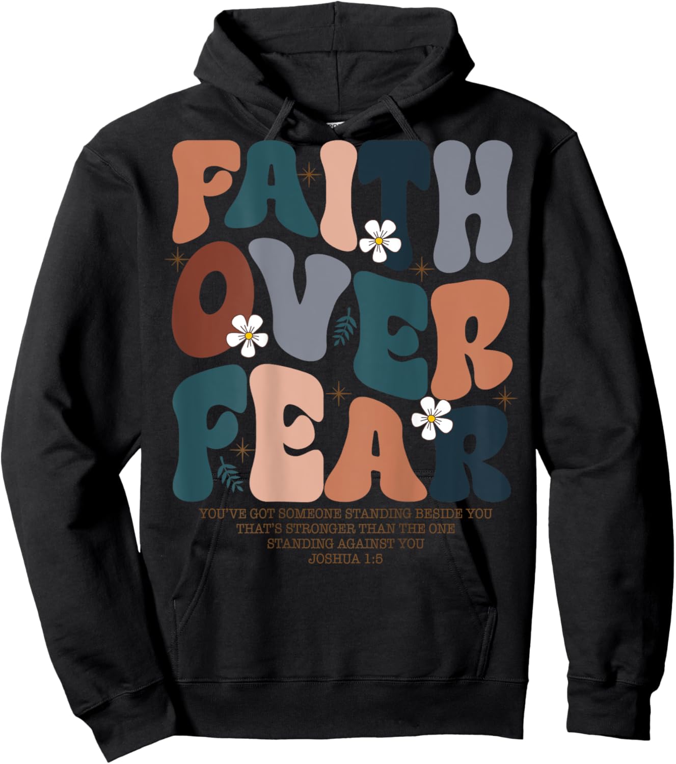 Christian Women Girls Kids Jesus Religious Faith Over Fear Hoodie - Hoodie | Black