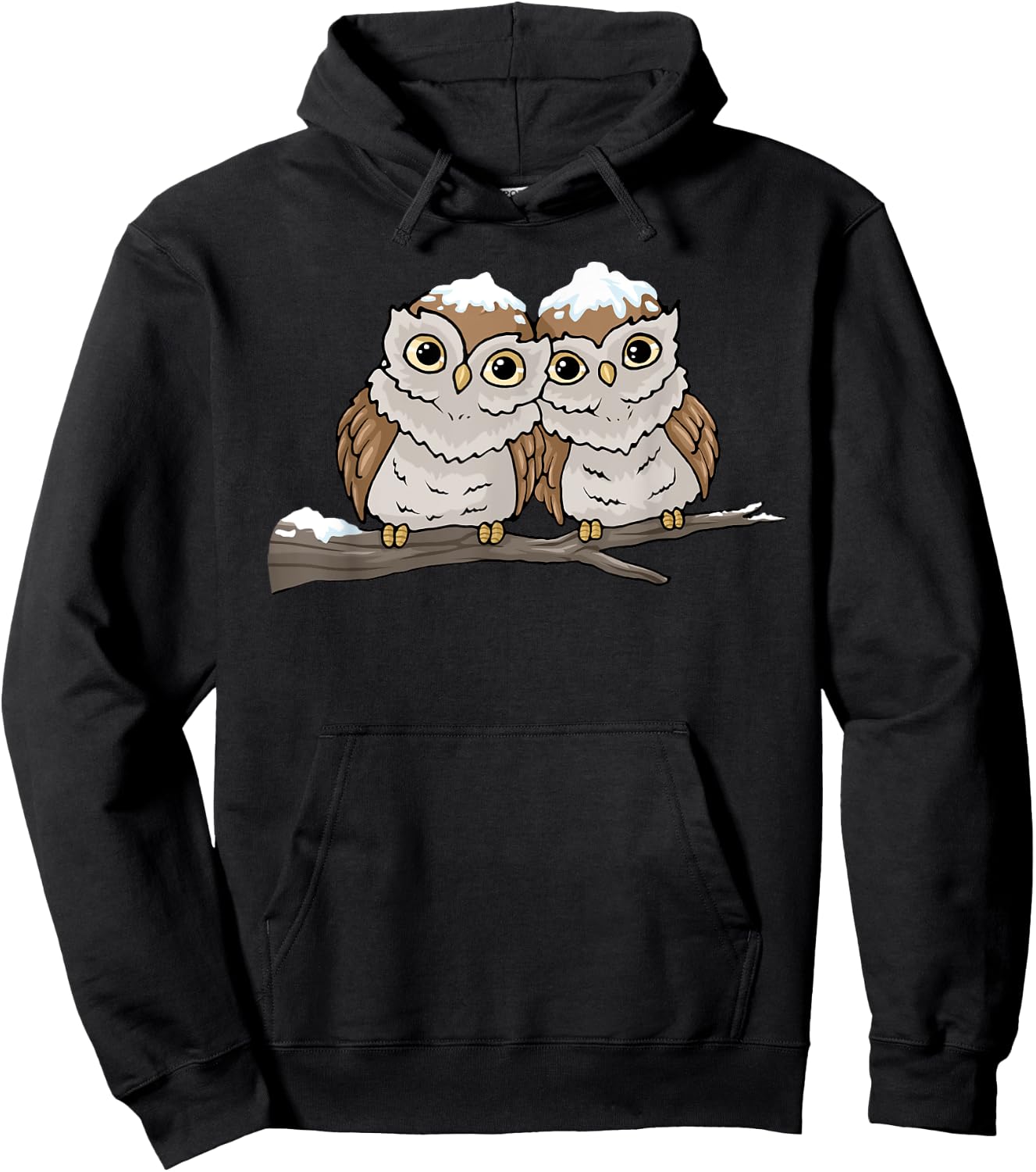 Christmas Owl Snow Bird Watching Gift Shirt Cute Owls Hoodie - Hoodie | Black