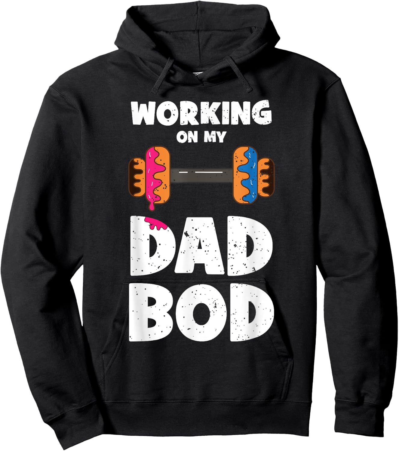 Working on my Dad Bod Donut Funny Workout Fathers Day Hoodie - Hoodie | Black