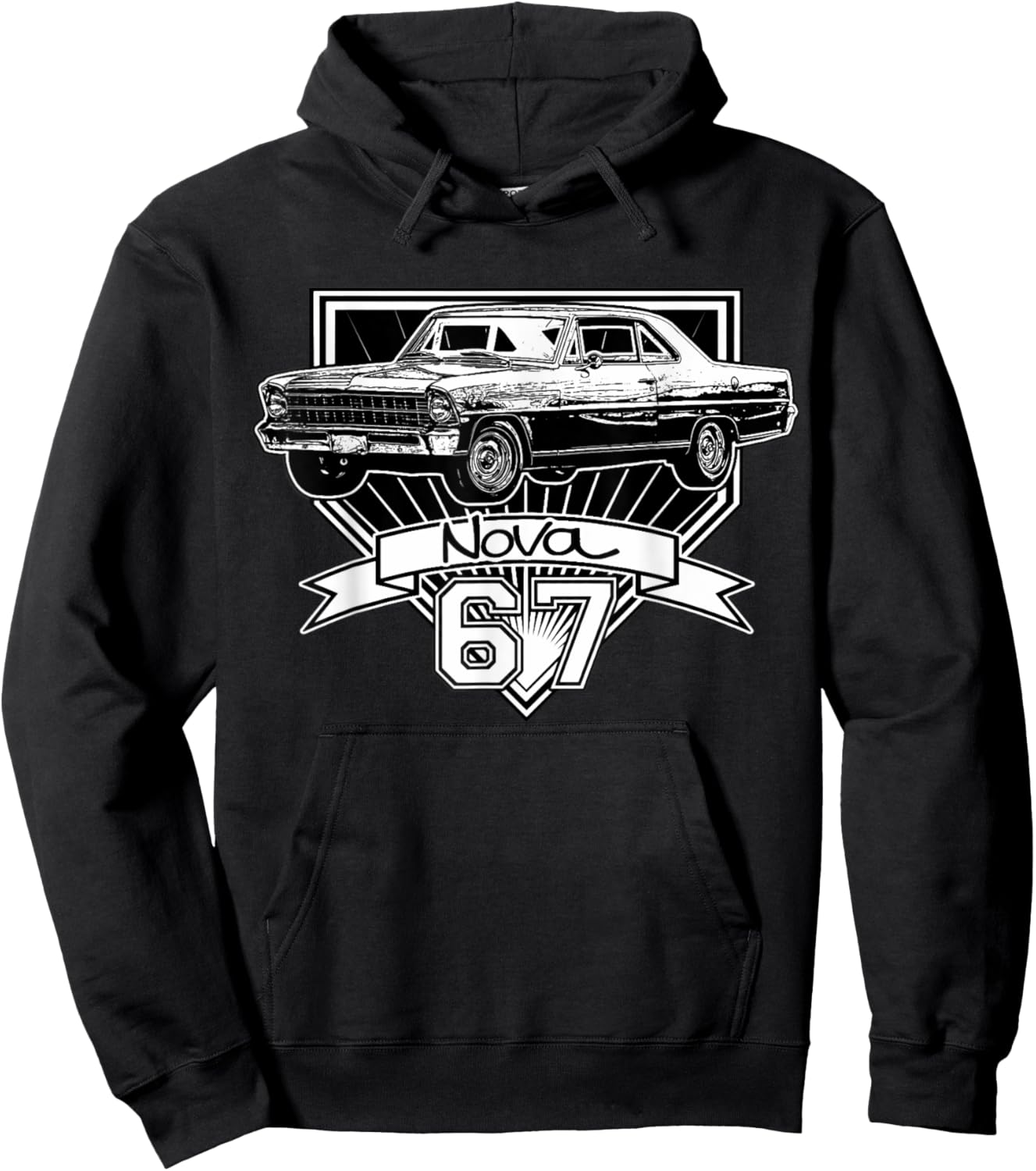 1967 67 Chevys Nova Classic Car Old School Muscle Car Hoodie - Hoodie | Black