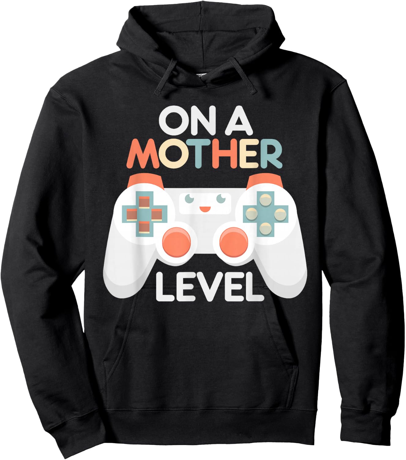 Funny Mothers Day Gamer Mom Gaming On A Mother Level Up Game Hoodie - Hoodie | Black
