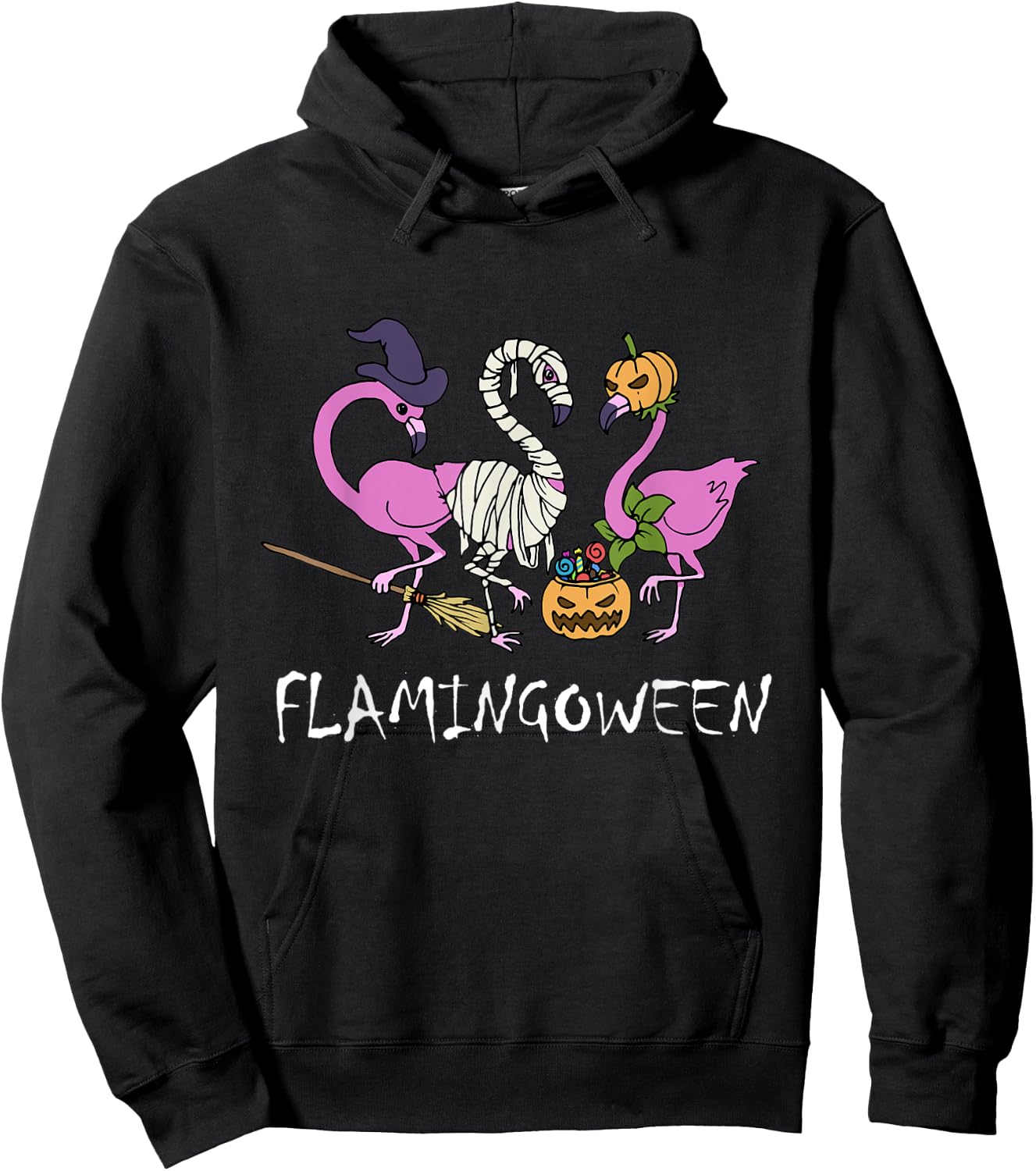 Flamingoween Halloween Funny Flamingo Hoodie - Hoodie | Black