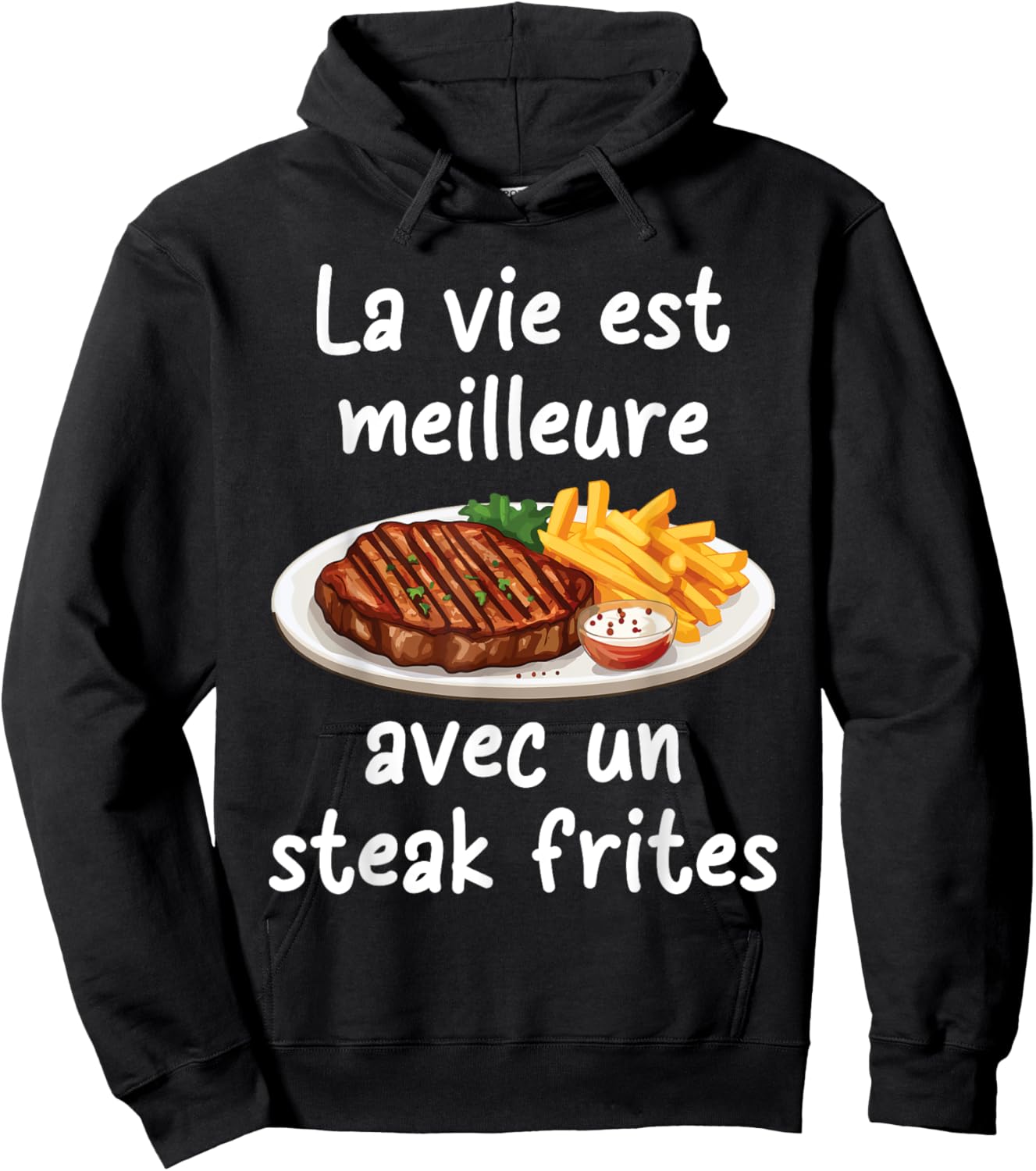 Life is better with a steak fries | Kitchen Recipe Hoodie - Hoodie | Black