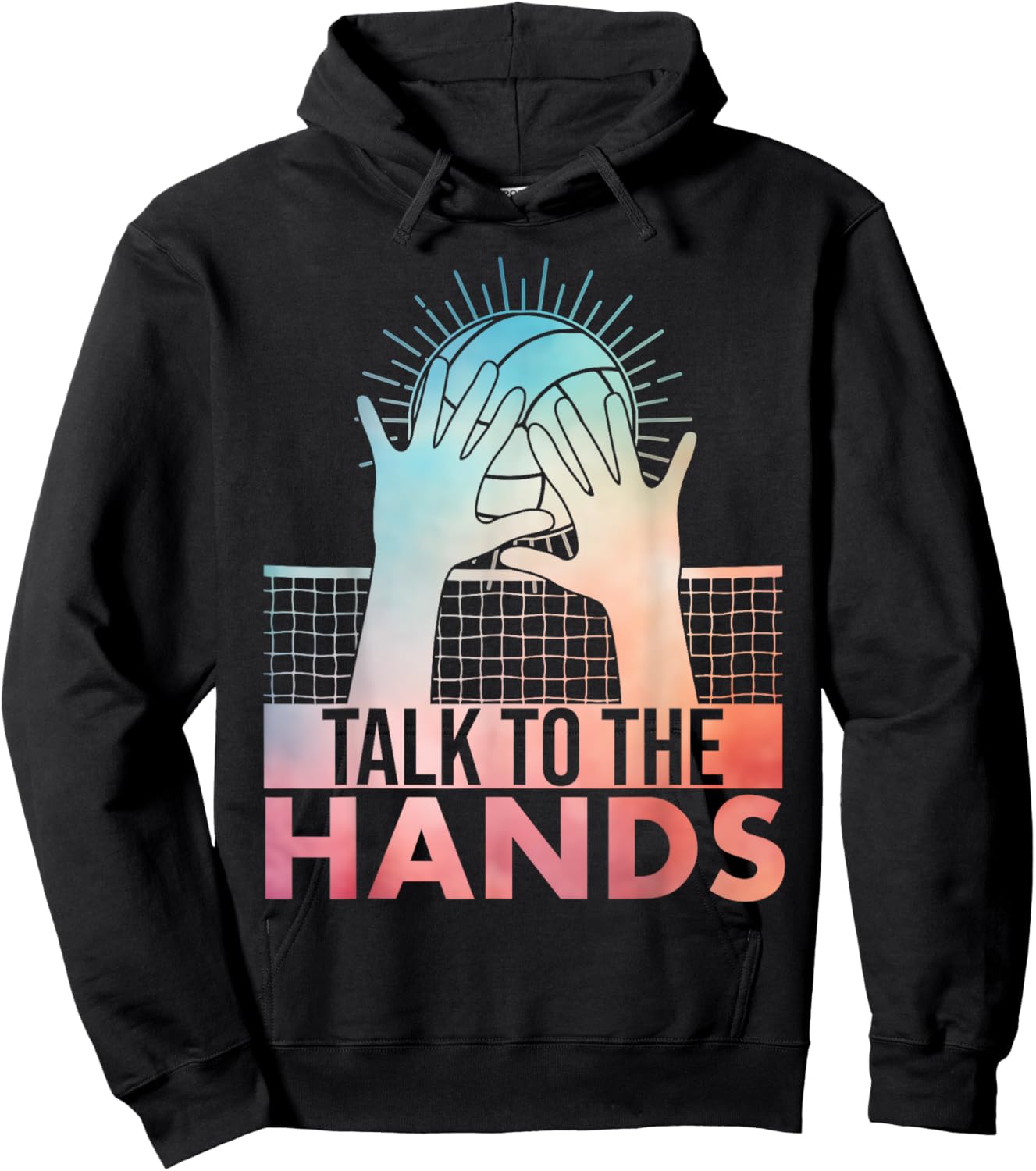 Funny Volleyball Art Women Blocker Volleyball Player Hoodie - Hoodie | Black