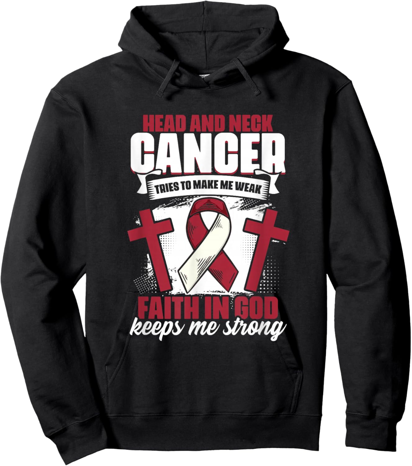 Faith In God - Oral Throat Head And Neck Cancer Awareness Hoodie - Hoodie | Black