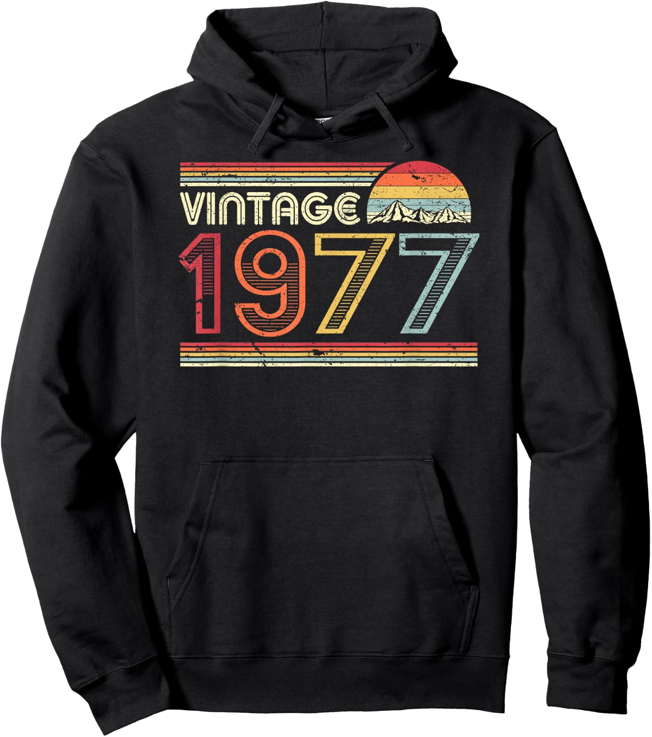 1977 Vintage Shirt, Birthday Gift . Retro Style Hoodie - Hoodie | Black