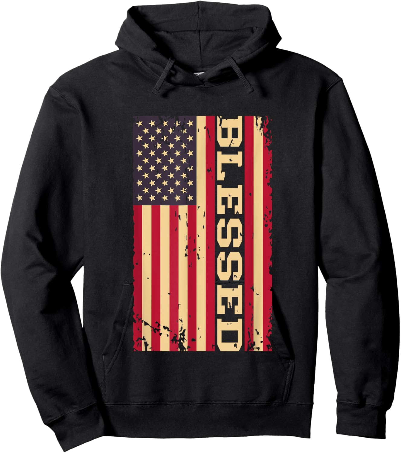 Blessed Christian Religious USA American Flag Hoodie - Hoodie | Black
