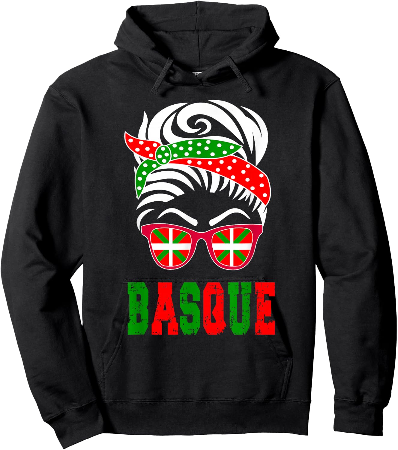 Basque country flag Basque girl Hoodie - Hoodie | Black