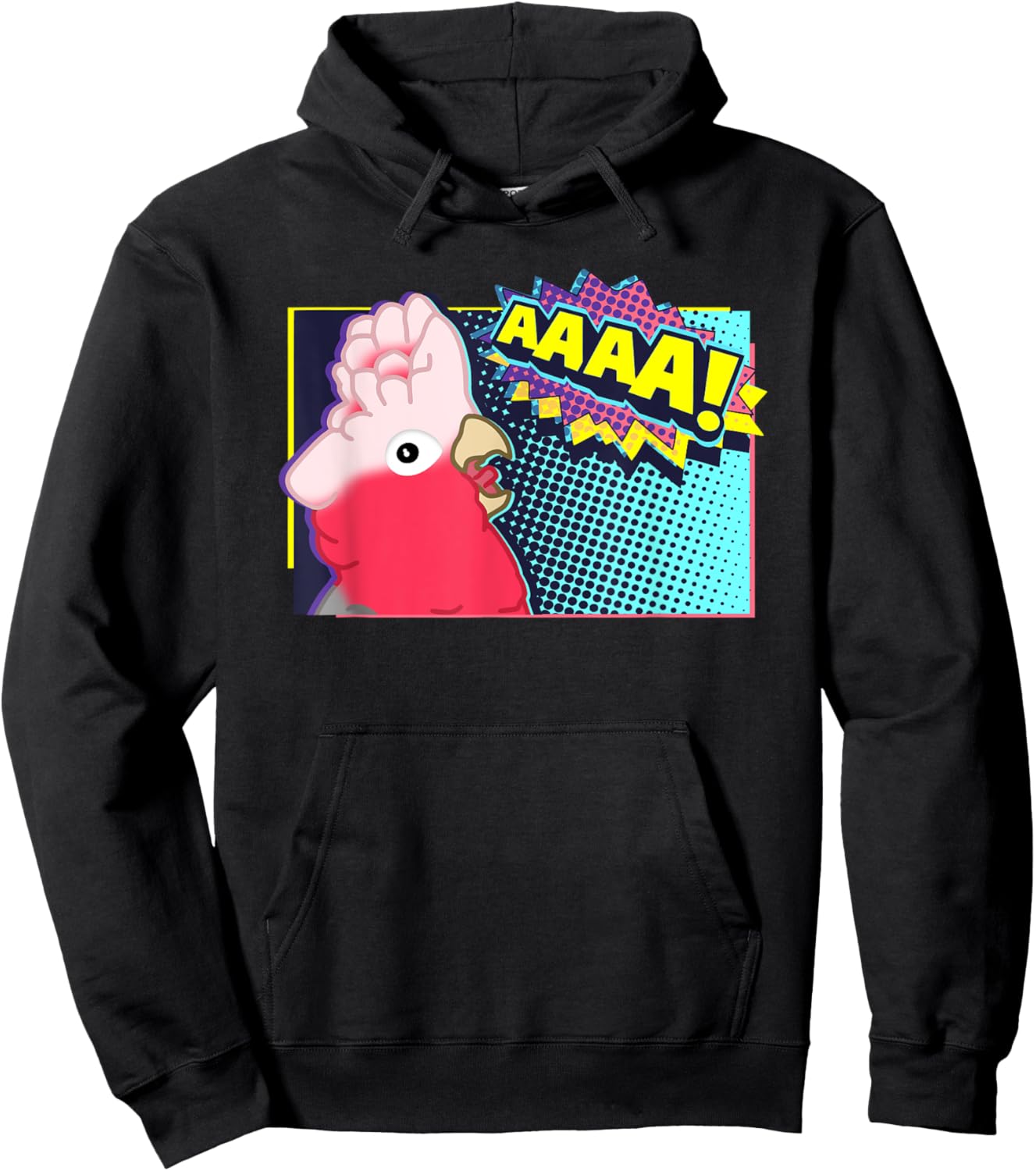 Screaming Galah Cockatoo Comic, Birb Memes, Funny parrot Hoodie - Hoodie | Black