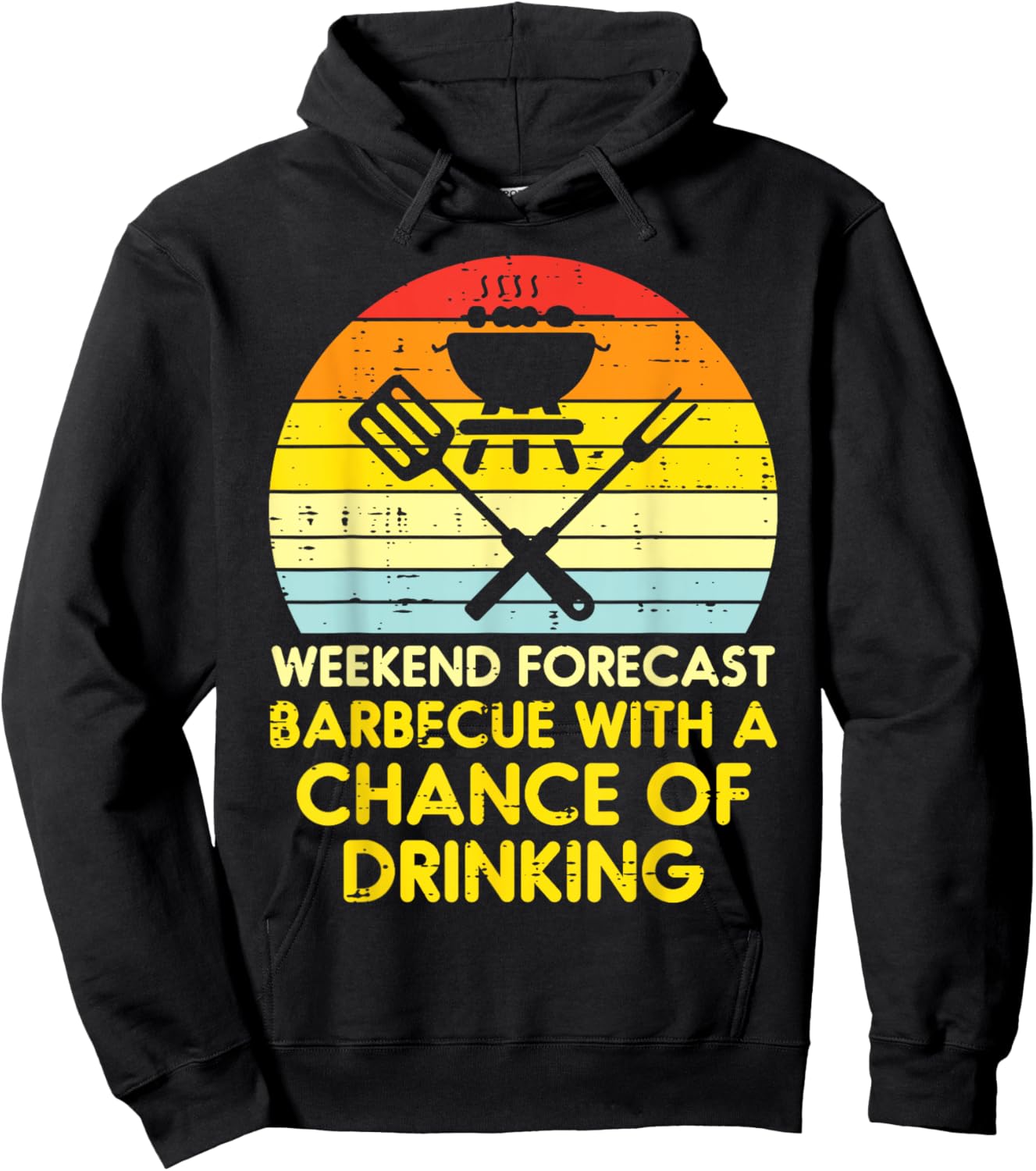 Weekend Forecast Barbecue Funny Bbq Grilling Dad Men Women Hoodie - Hoodie | Black