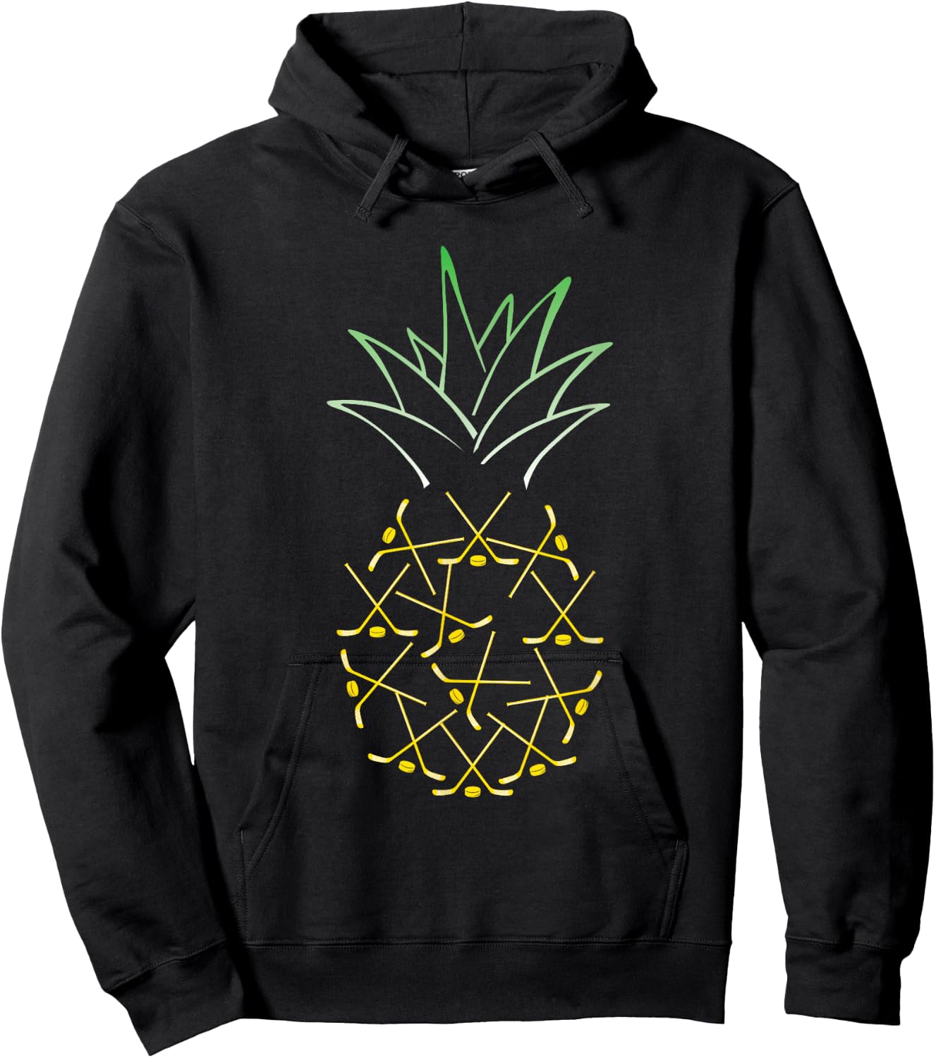 Ice Hockey Shirt Funny Hawaii Summer Aloha Pineapple Hoodie - Hoodie | Black